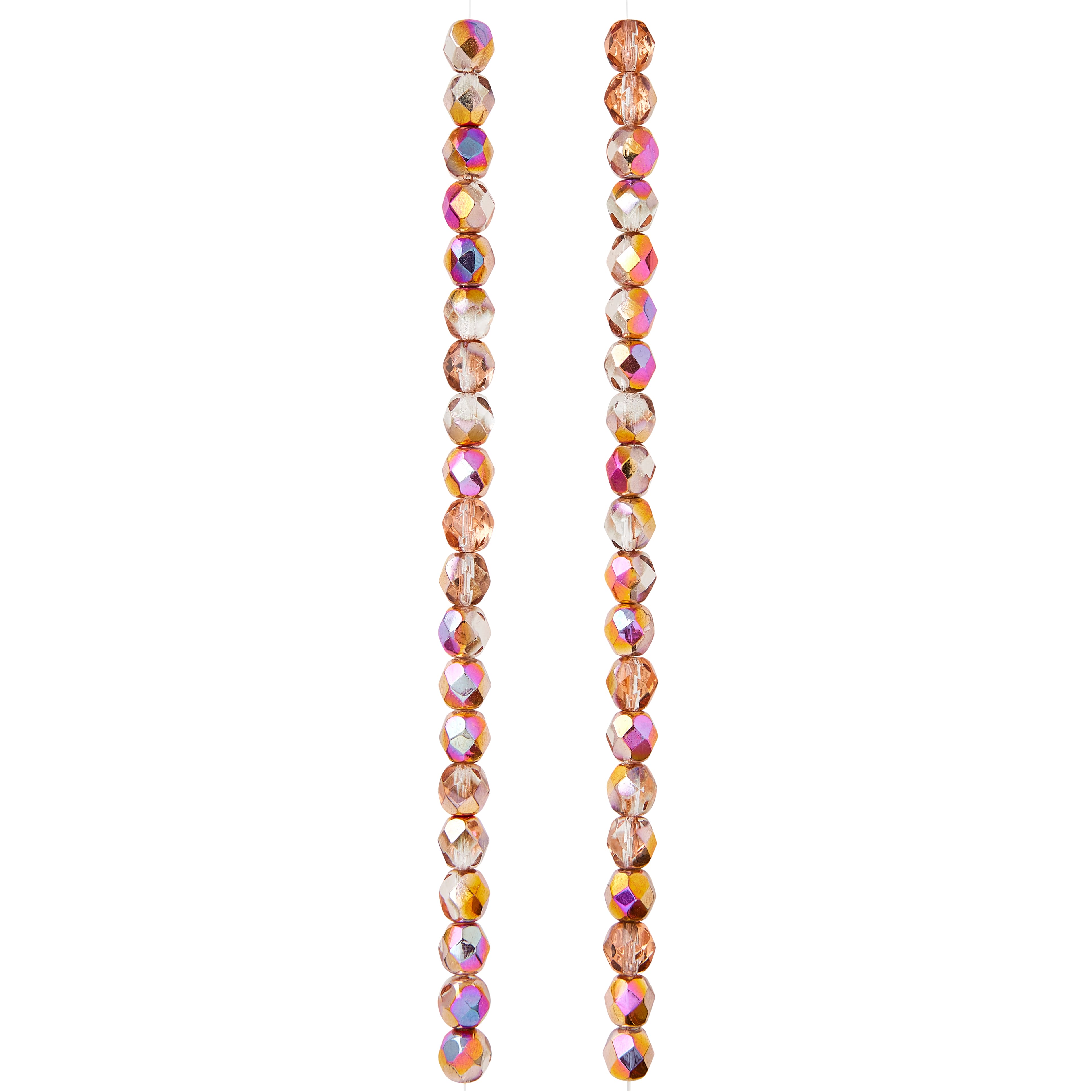 Amber Faceted Czech Glass Round Beads, 6mm by Bead Landing™