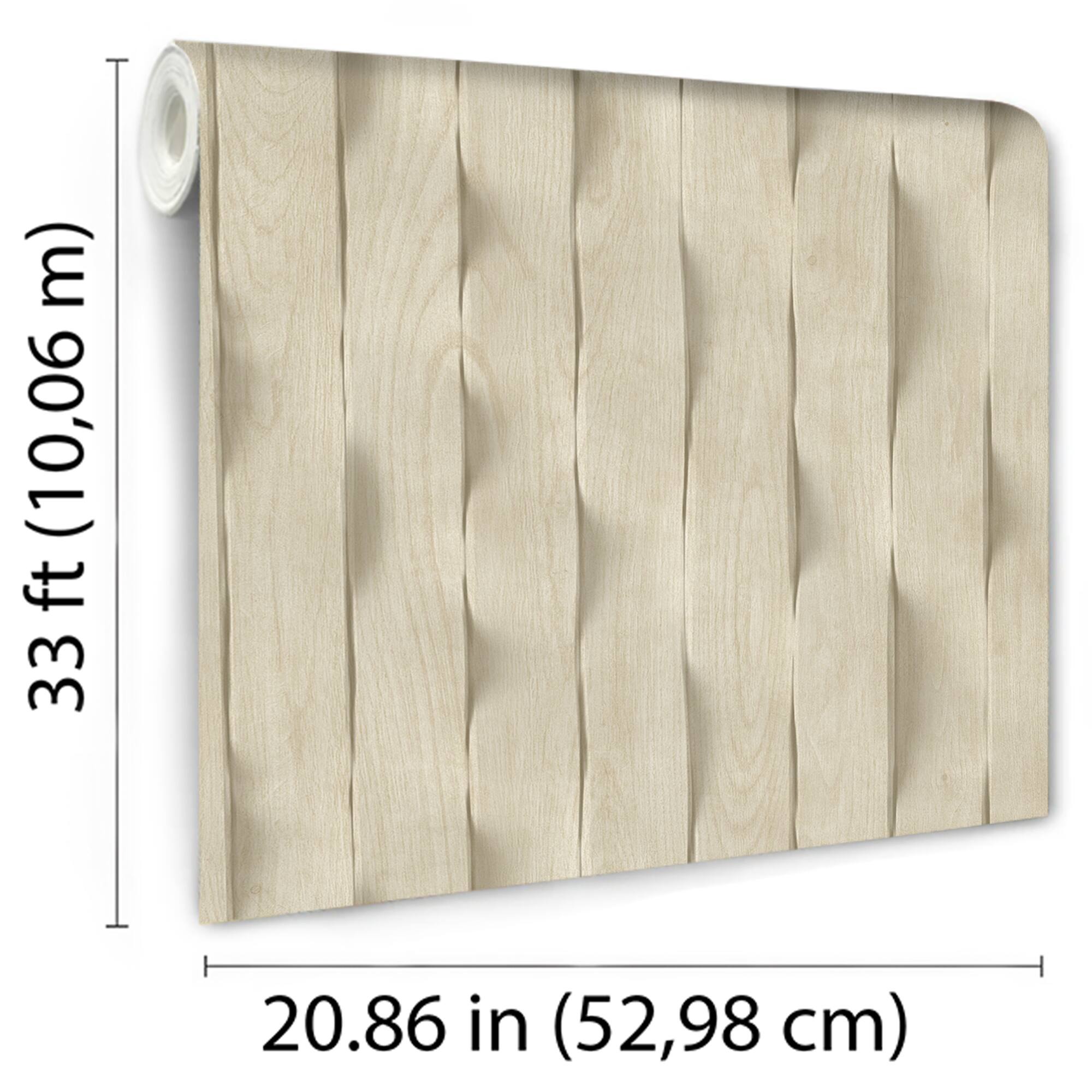 Designs Direct Wavy Wood Slats Wallpaper