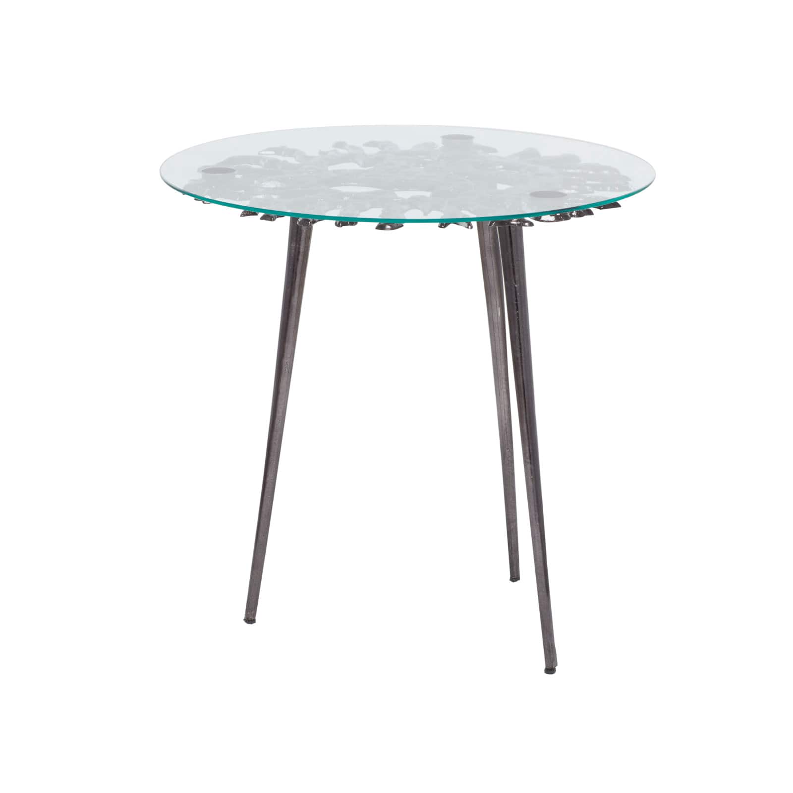 Black Aluminum Modern Accent Table, 22" x 22" x 22"