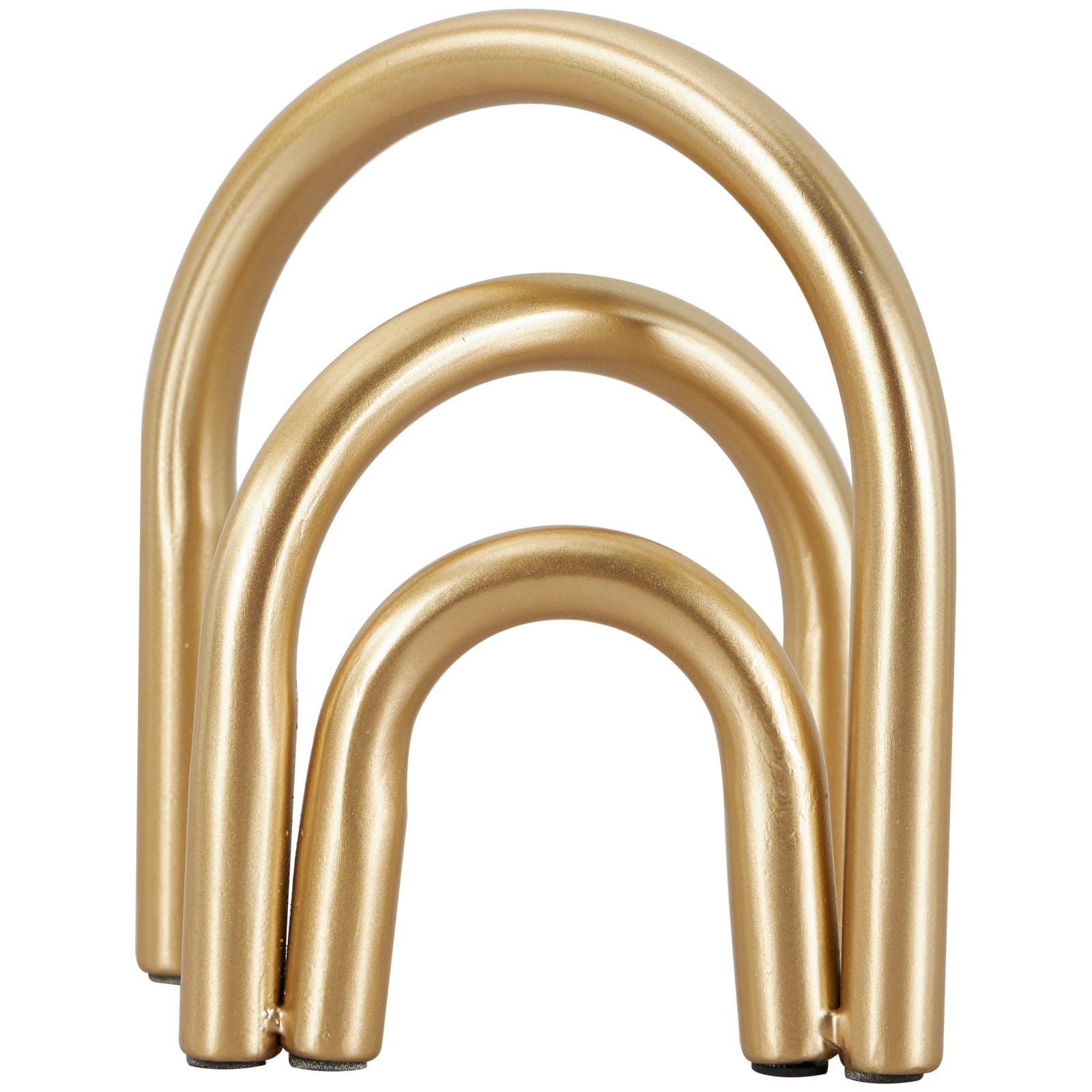 8" Gold Metal Geometric Overlapping Arch Sculpture