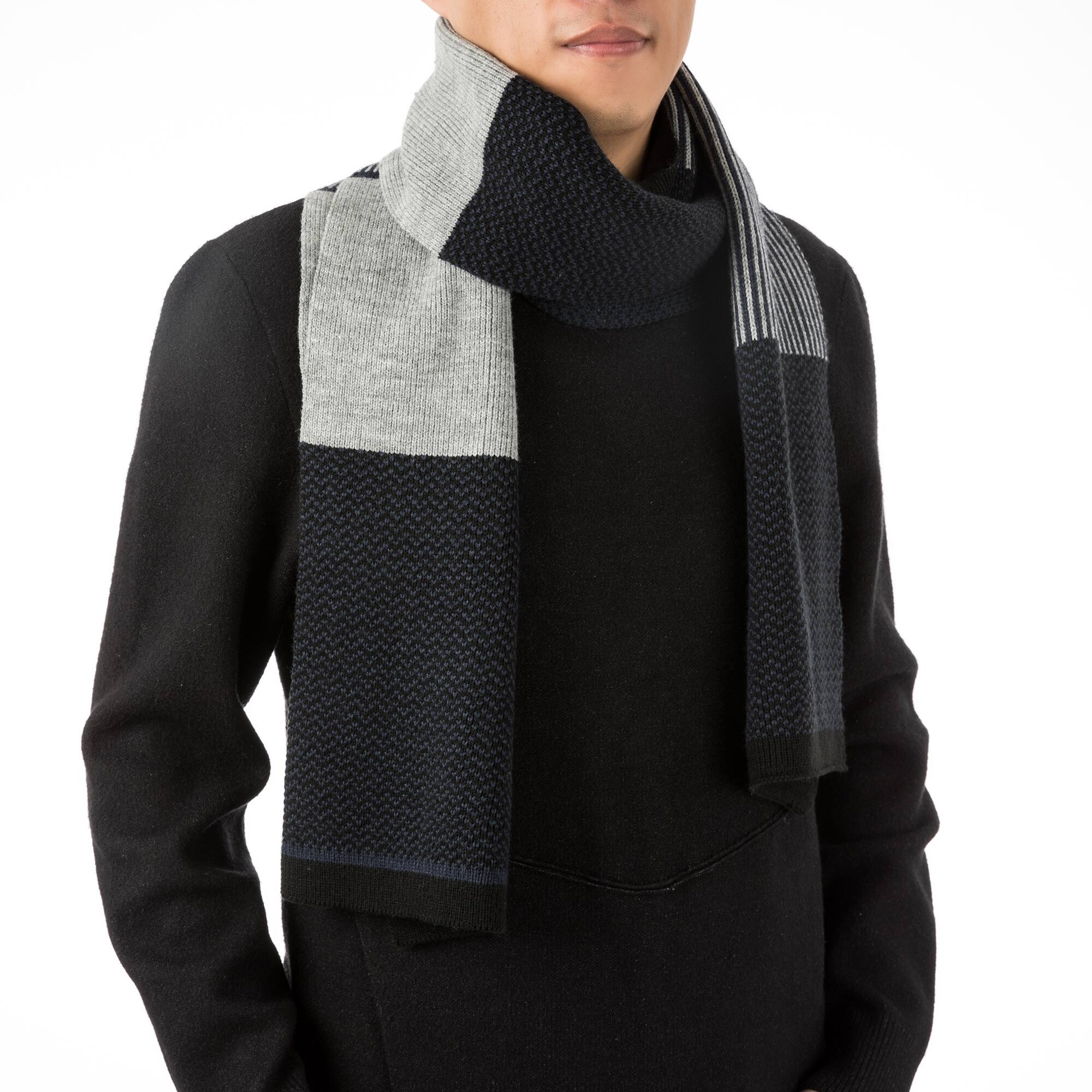 Glitzhome® 70" Men's Black, White & Gray Scarf