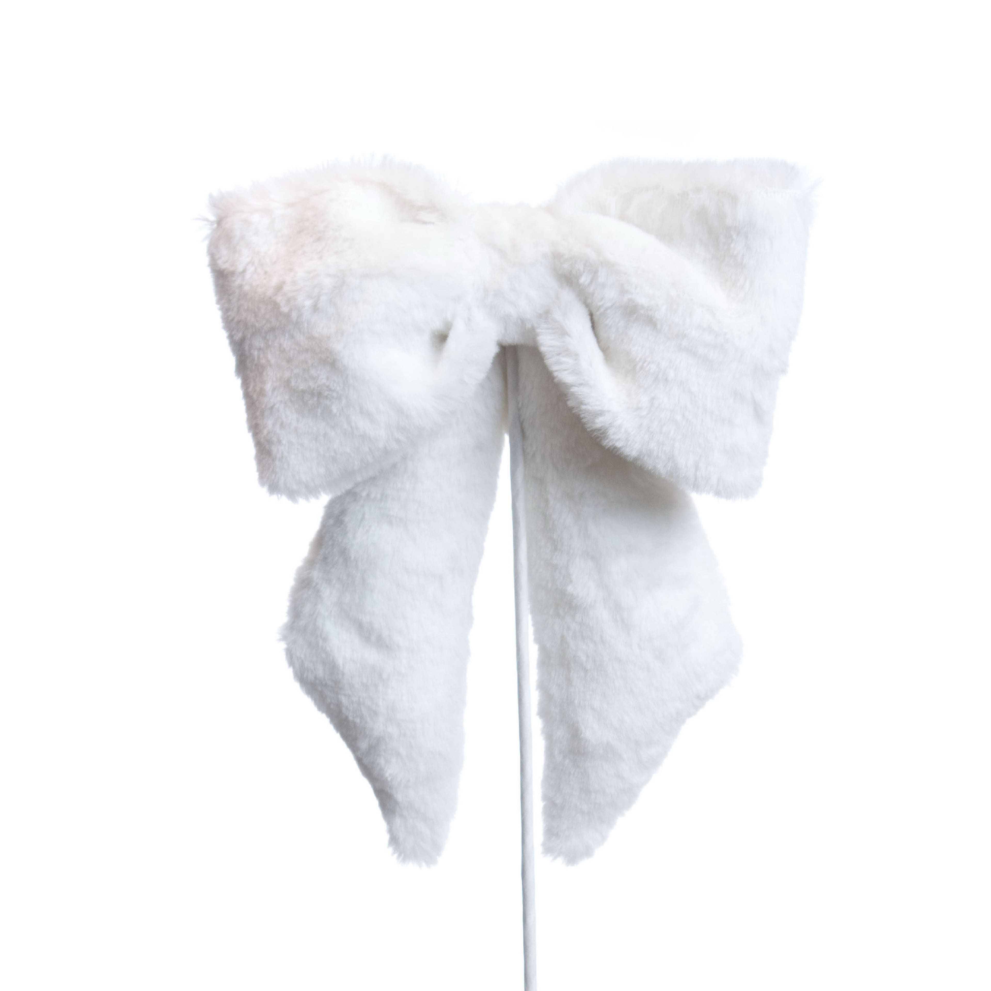 24.5" White Faux Fur Bow Stem by Ashland®