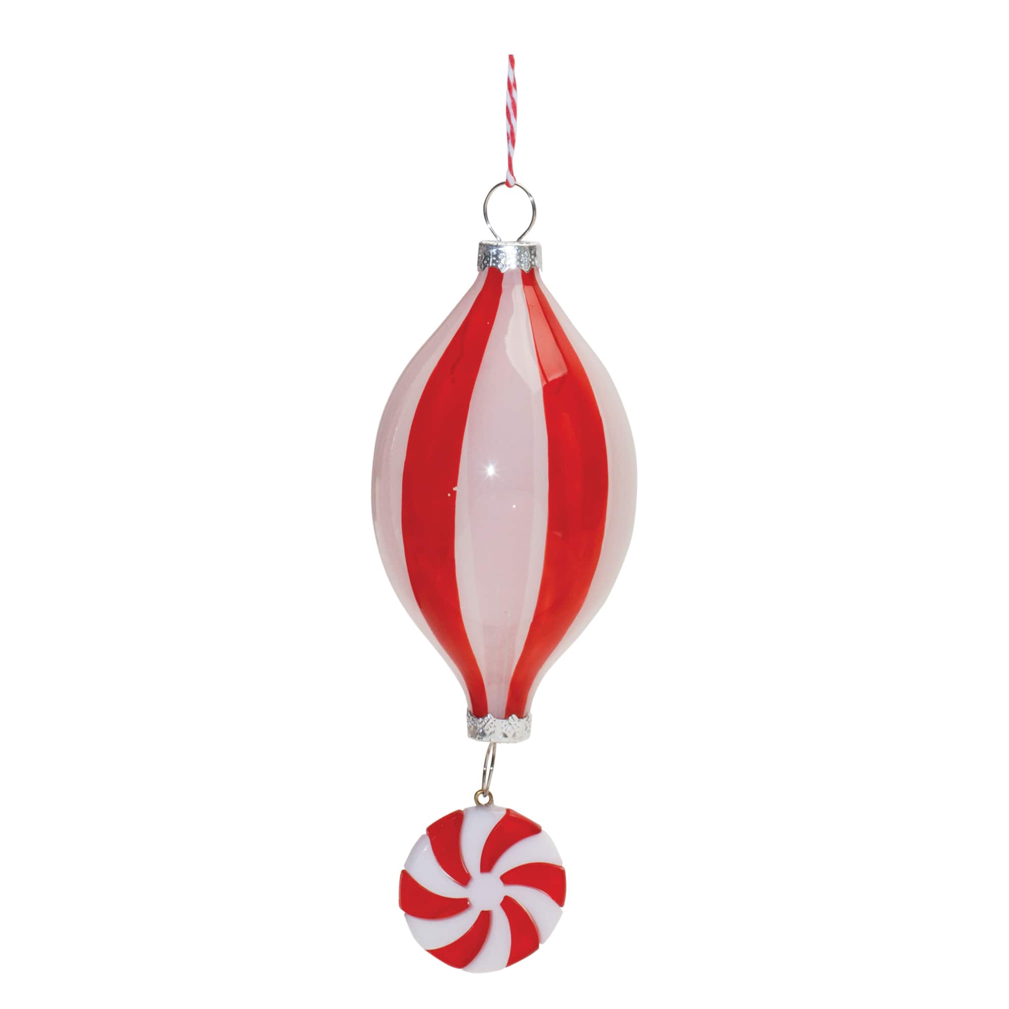 Glass Peppermint Drop Ornament Set