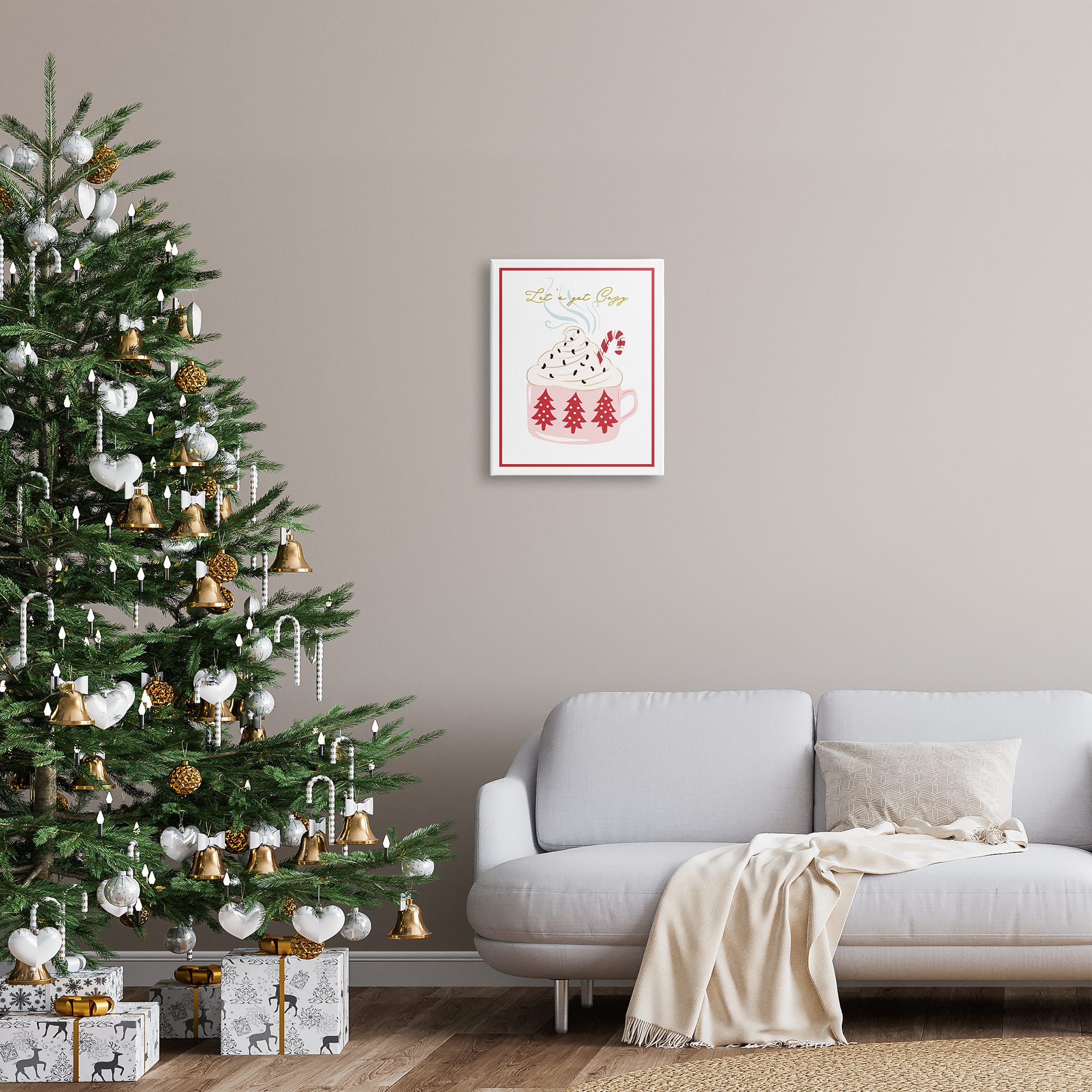 Stupell Industries Let's Get Cozy Pink Cocoa Canvas Wall Art