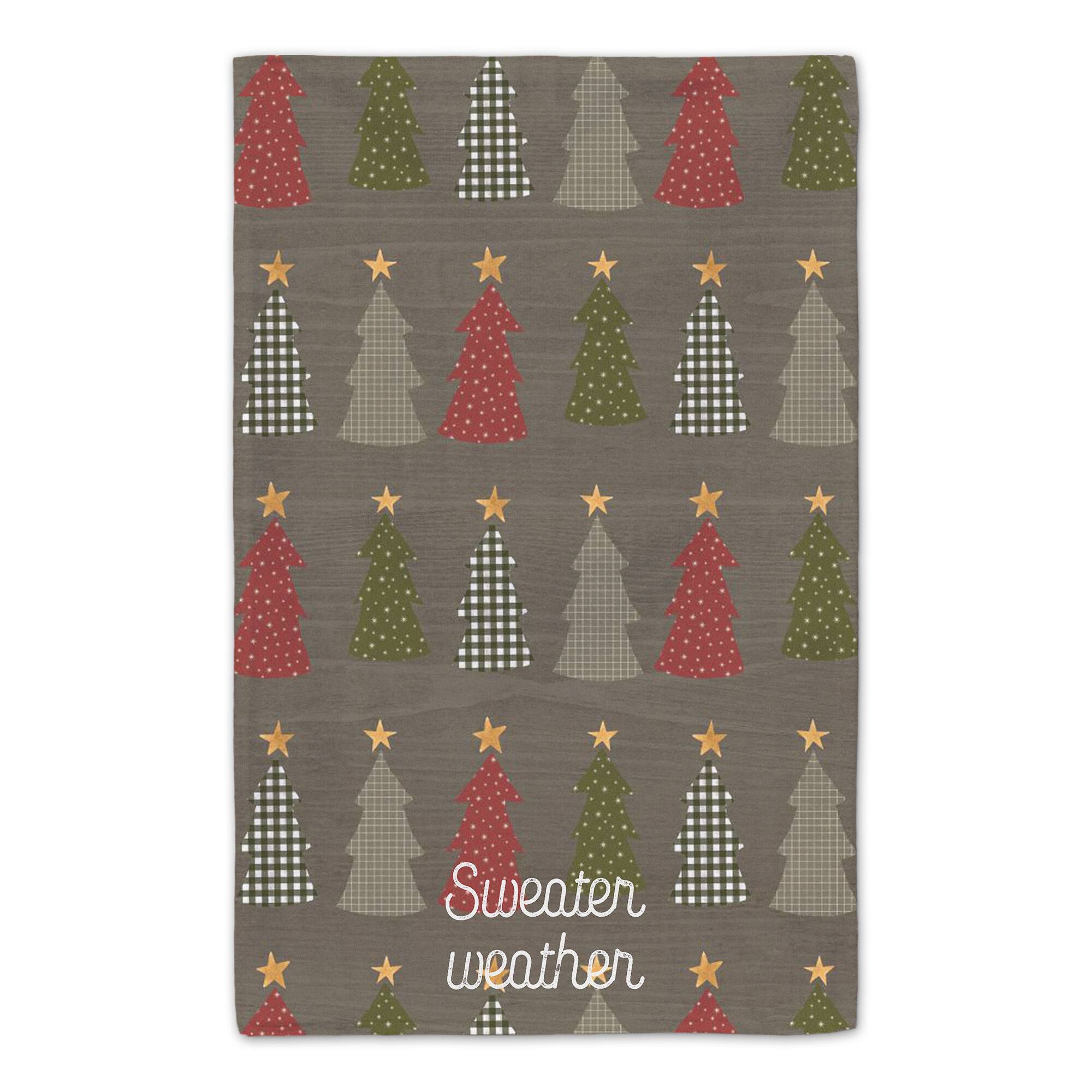 Sweater Weather Tree Pattern Tea Towel Set