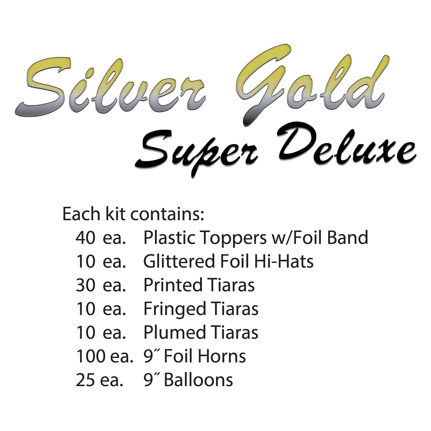 Beistle Silver & Gold New Year Super Deluxe Accessory Kit