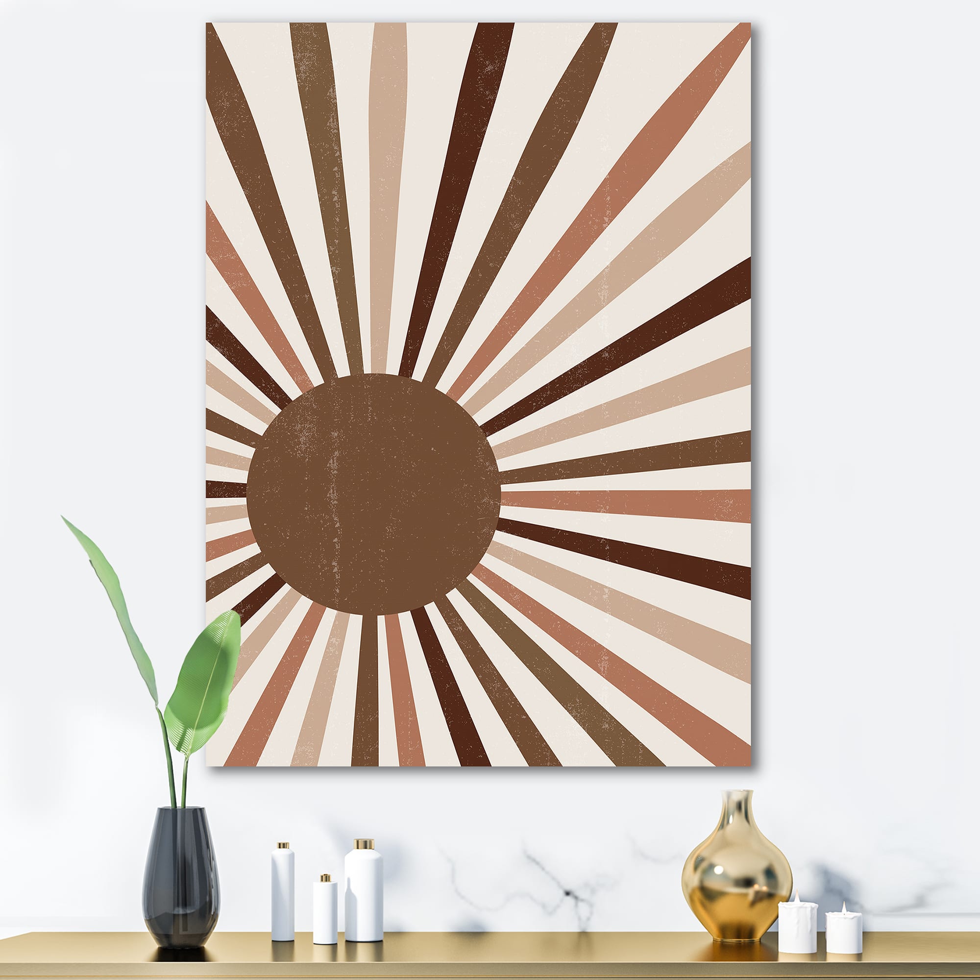 Designart - Minimalist Bright Shining Terracotta Sun Rays