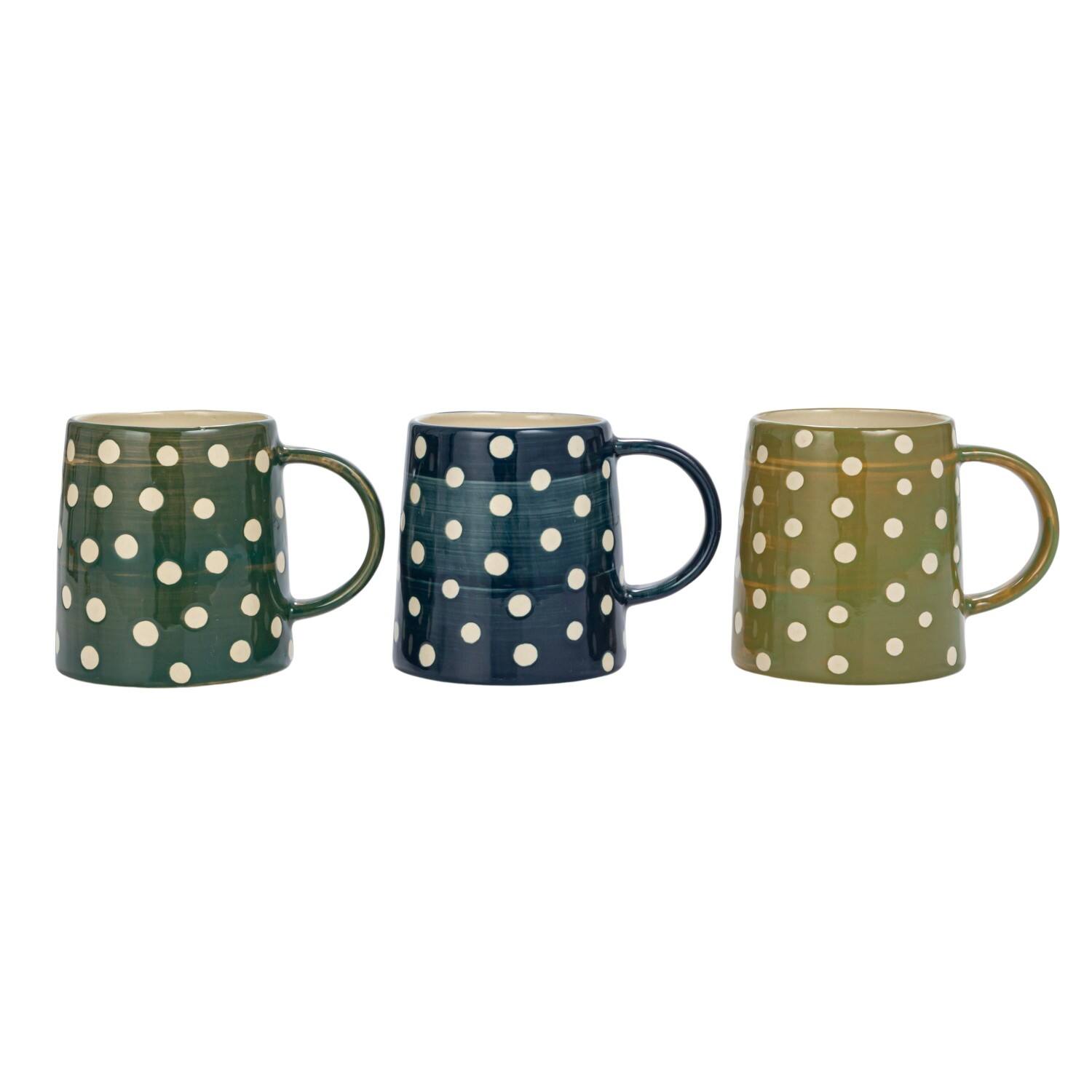 Hello Honey® 14oz. Green Polka Dot Ceramic Mugs, 12ct.