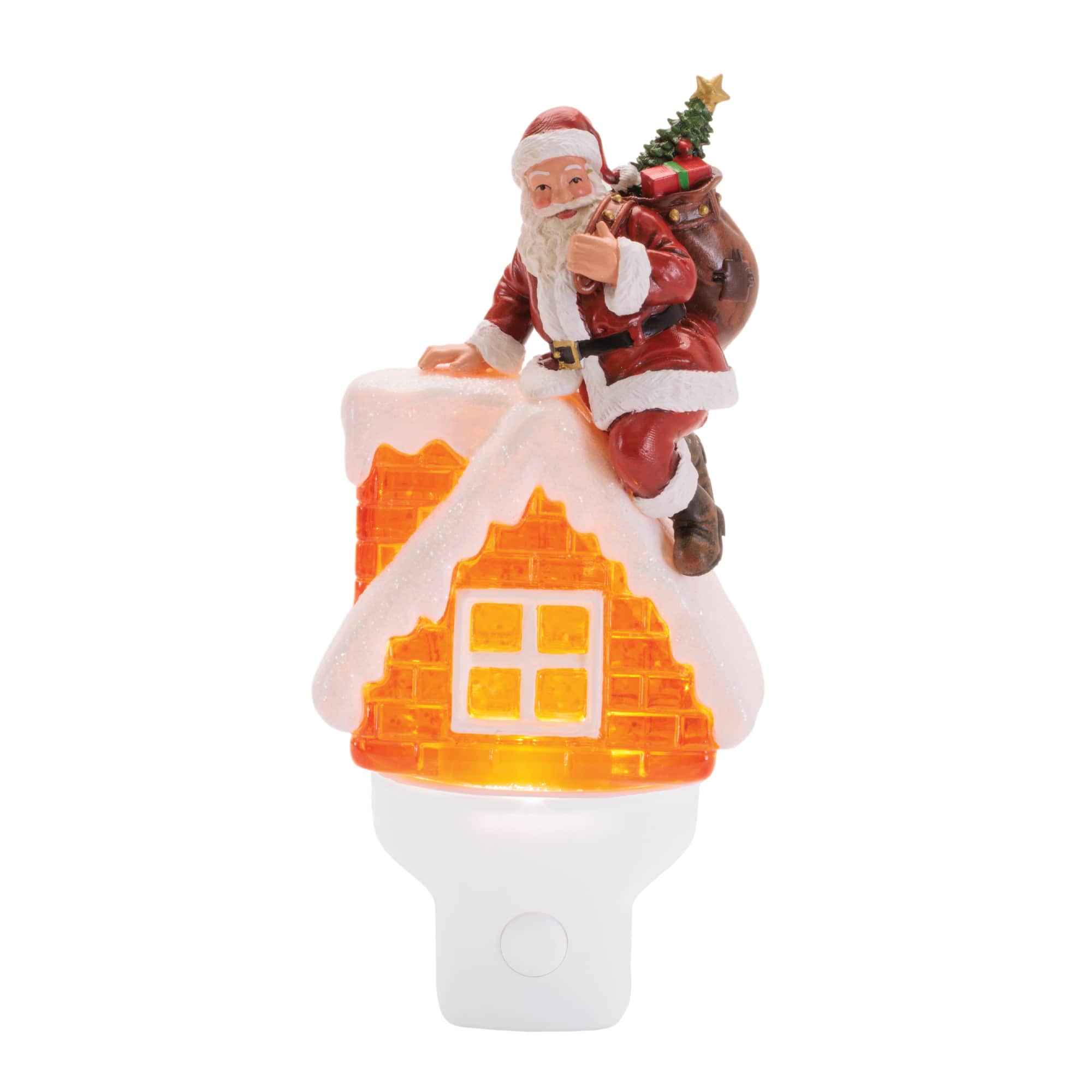 Melrose 7" Santa in Chimney Snow Globe Night Light