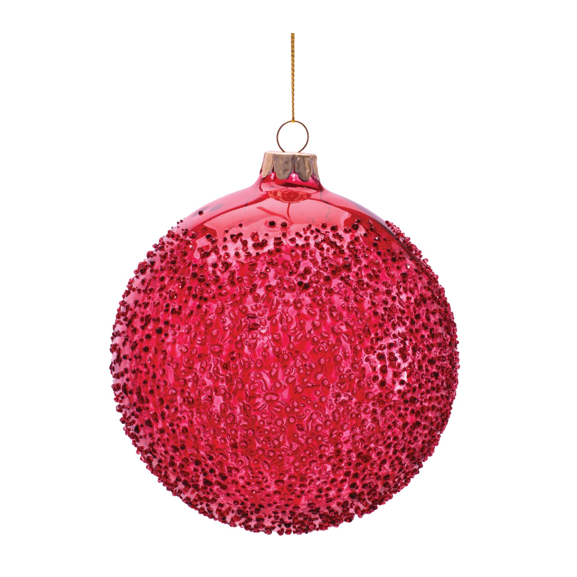 Melrose Red Beaded Glass Ball & Onion Ornaments Set
