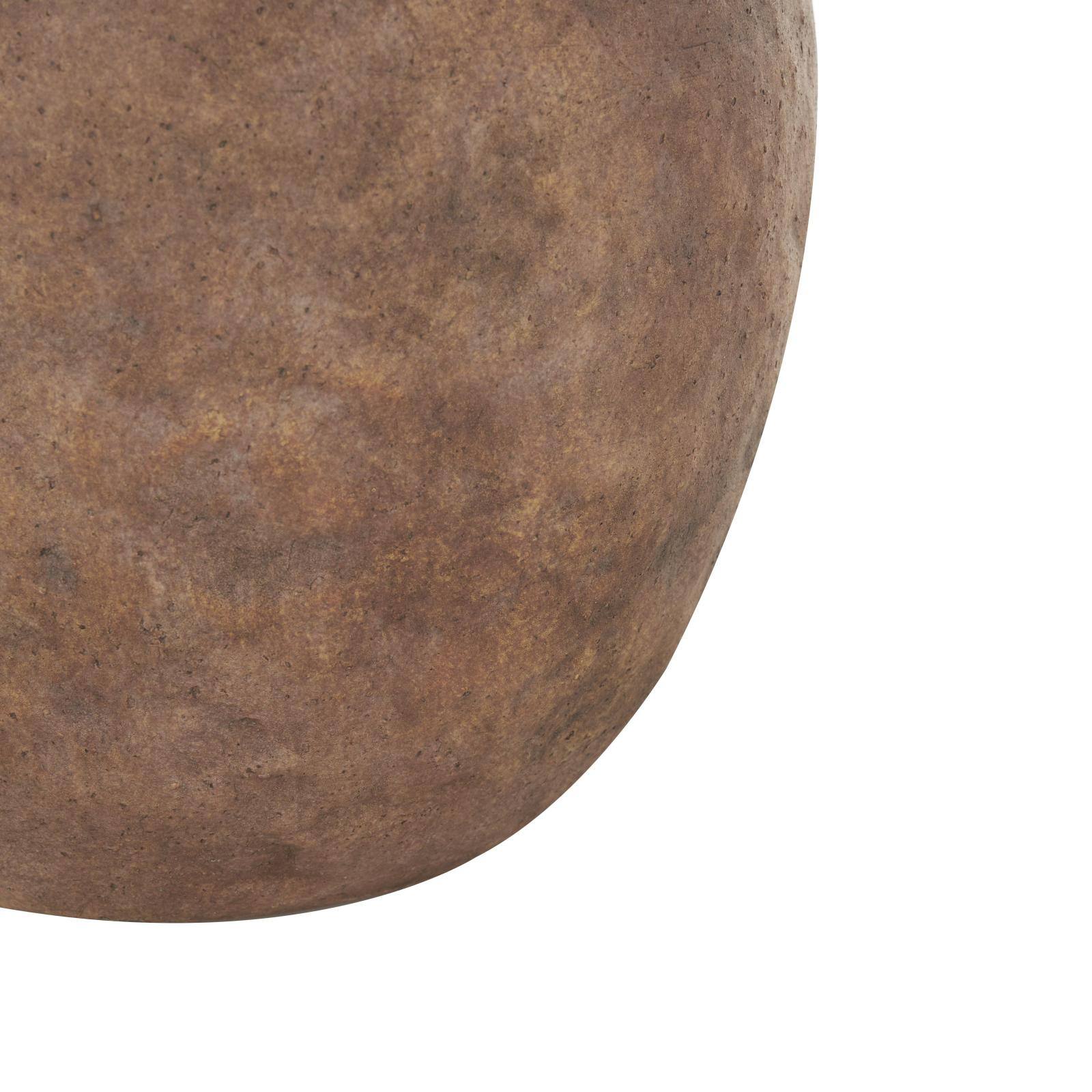 10.5" Copper Antique-Style Textured Ceramic Vase with Handles