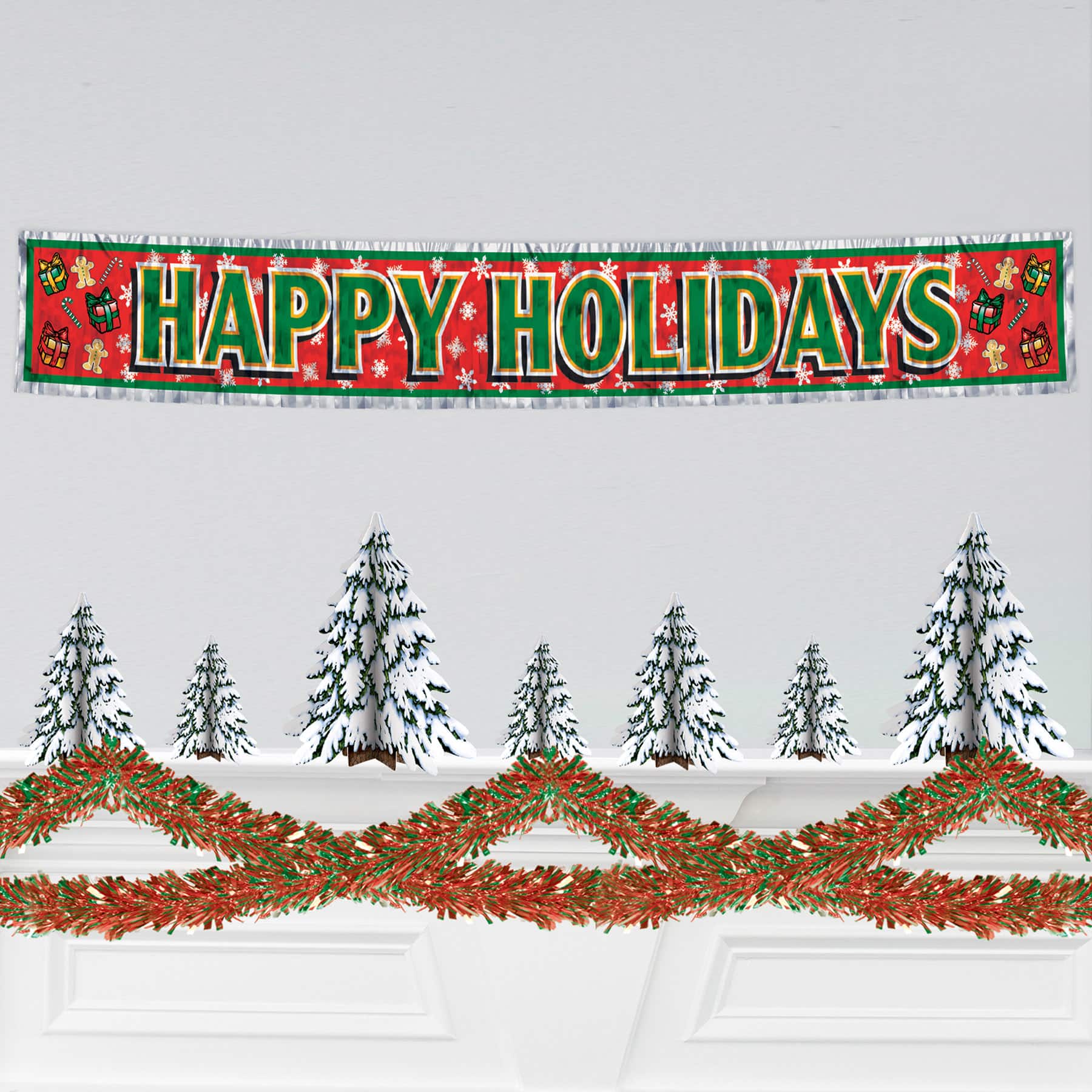 Beistle 15ft. Red & Green 6-Ply Metallic Festooning Garland