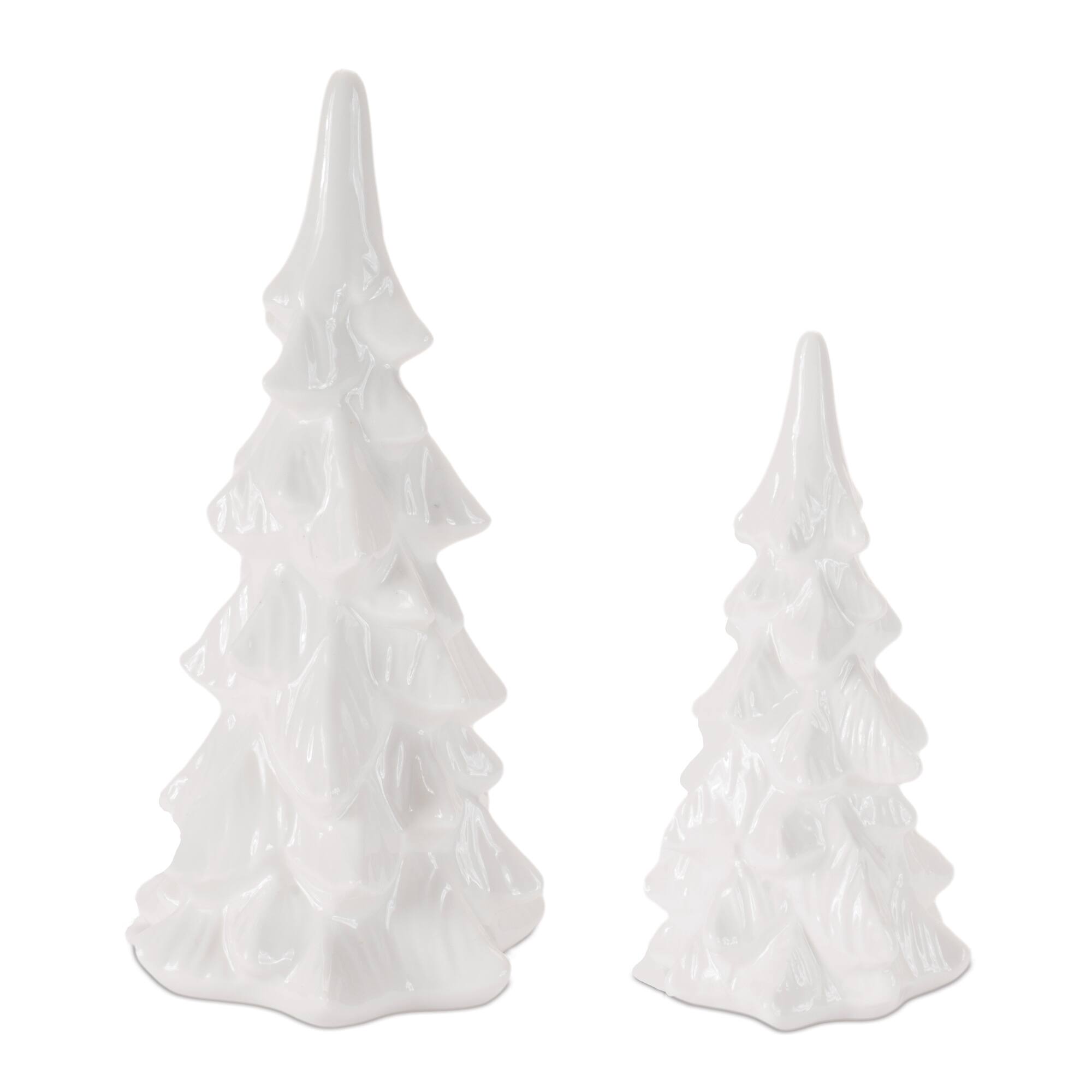 Melrose Glossy Ceramic Christmas Trees Set