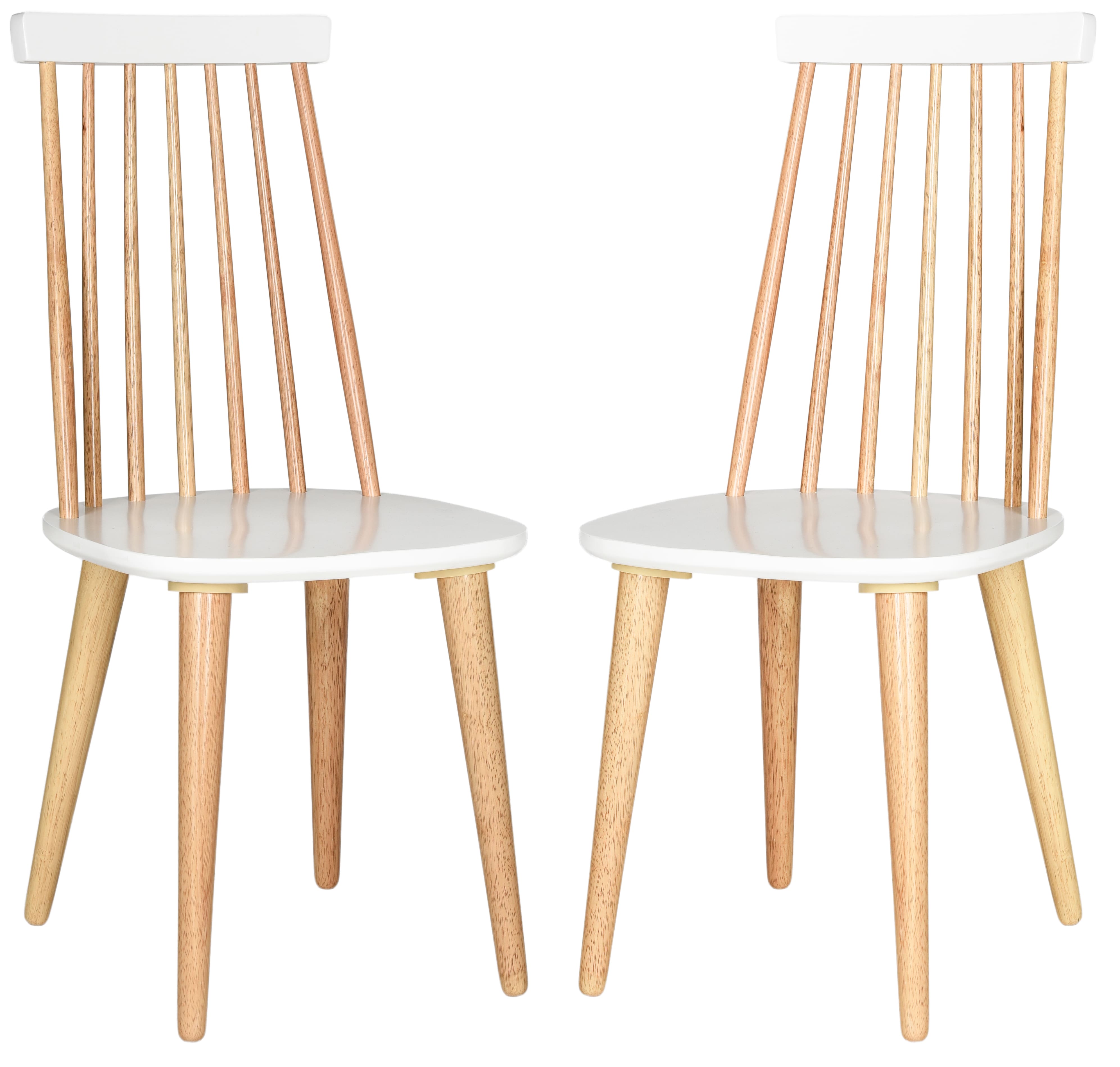 Burris Side Chair Set of 2 in Natural & White