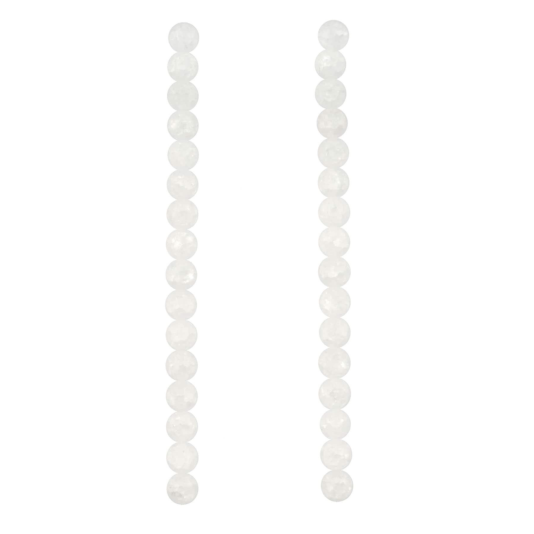 White Cracked Quartz Round Beads by Bead Landing
