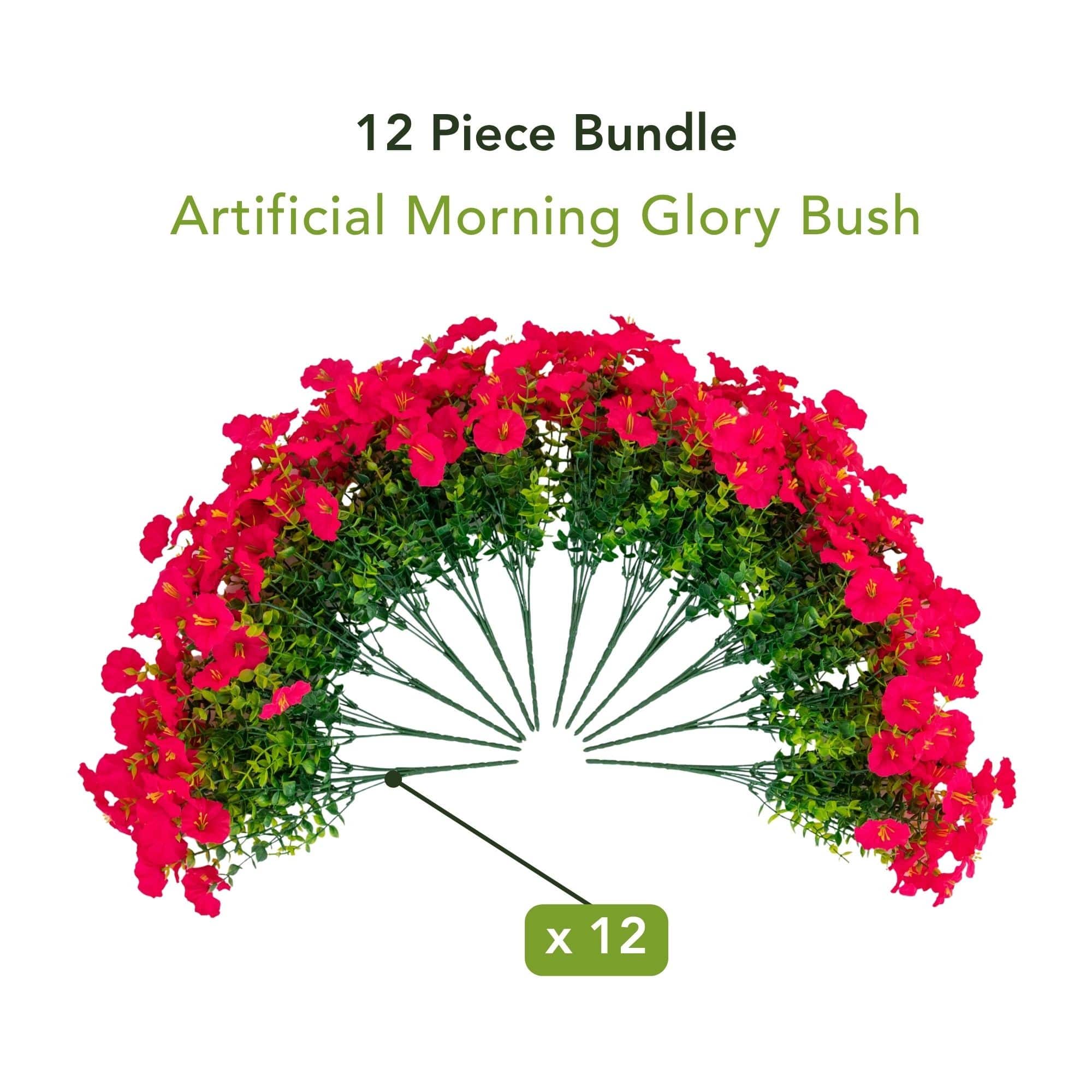 14" UV Resistant Artificial Morning Glory Bushes