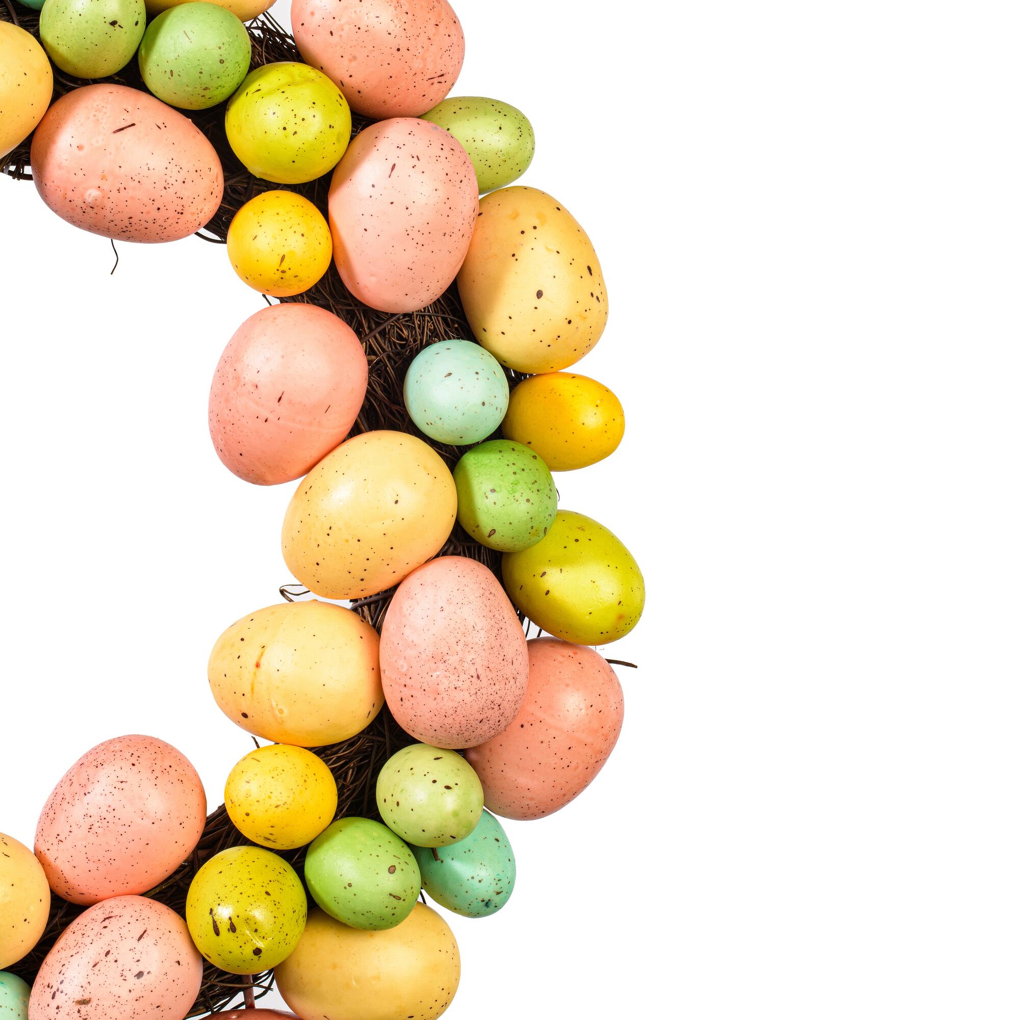 13" Pastel Artificial Easter Egg Wreath