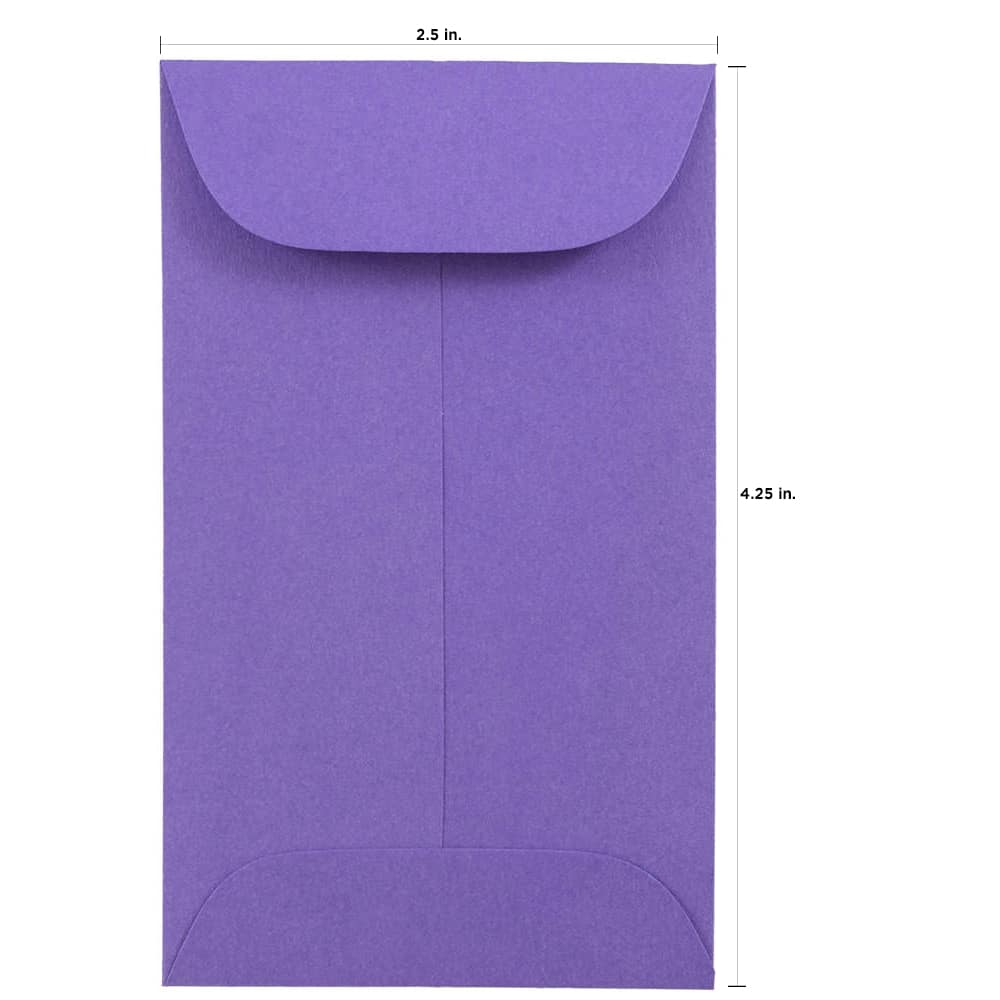 JAM Paper 2.5" x 4.25" Assorted Coin Business Envelopes, 150ct.