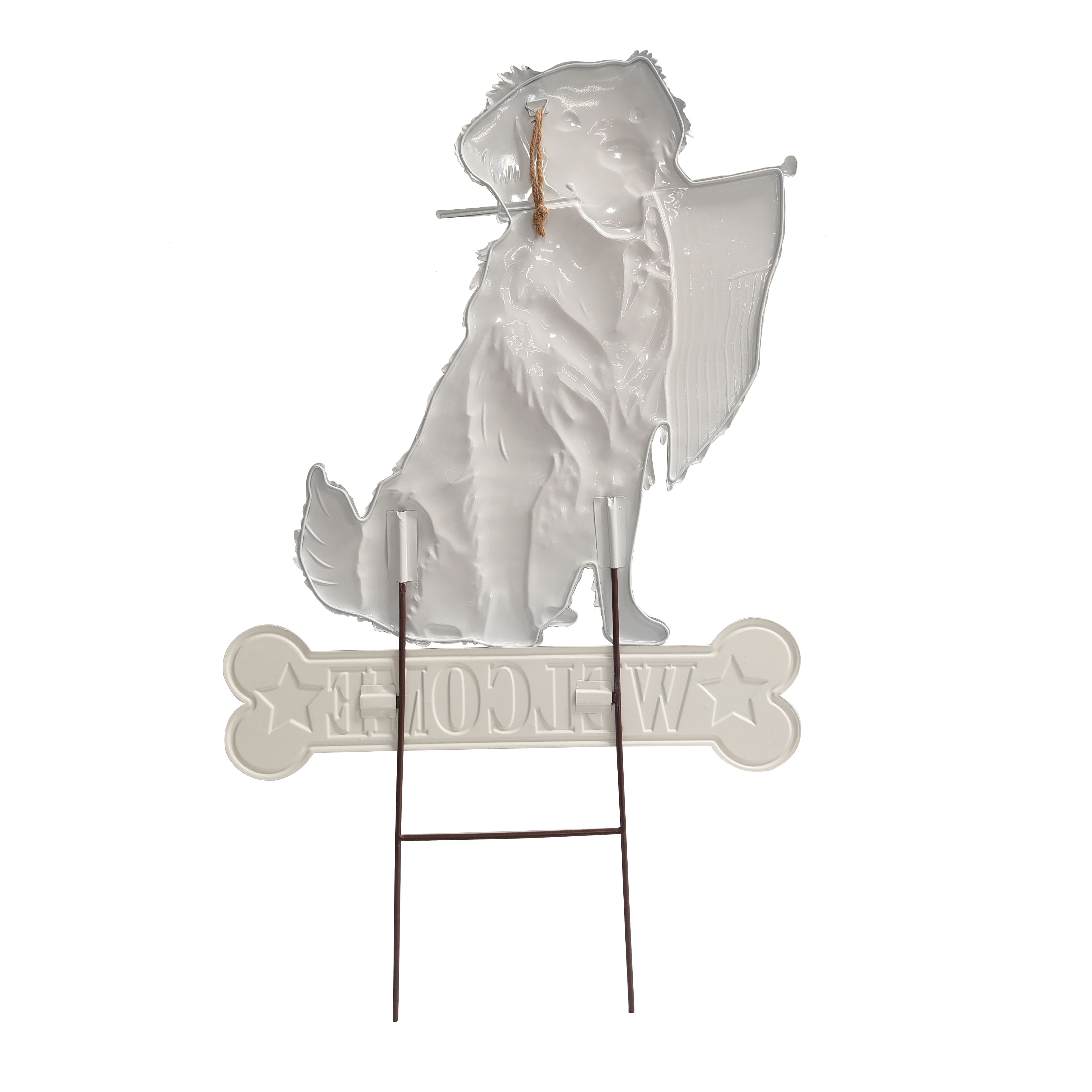 Red, White & Blue 30.25" Welcome Dog with Flag Metal Yard Stake by Celebrate It™
