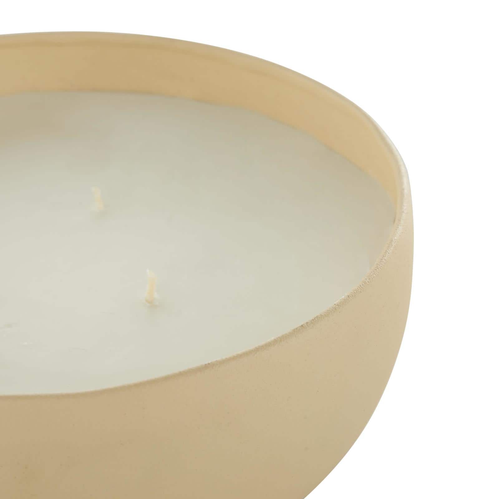 Ivory and Iris 34oz. Beige 4 Wick Rose Blossom & Sandalwood Scented Textured Metal Candle with White Wax