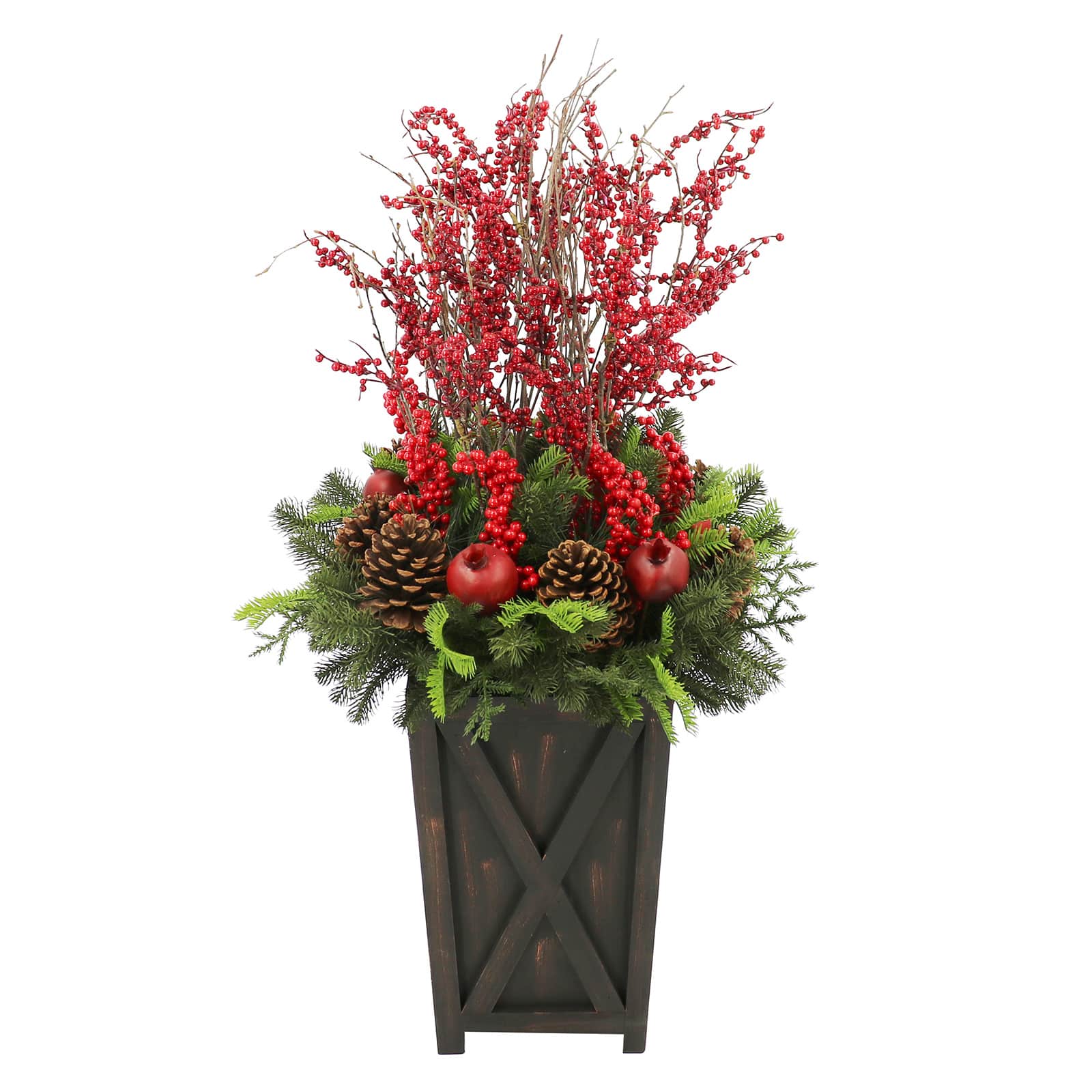 3.5ft. Potted Pine, Red Berries & Pinecones by Ashland®