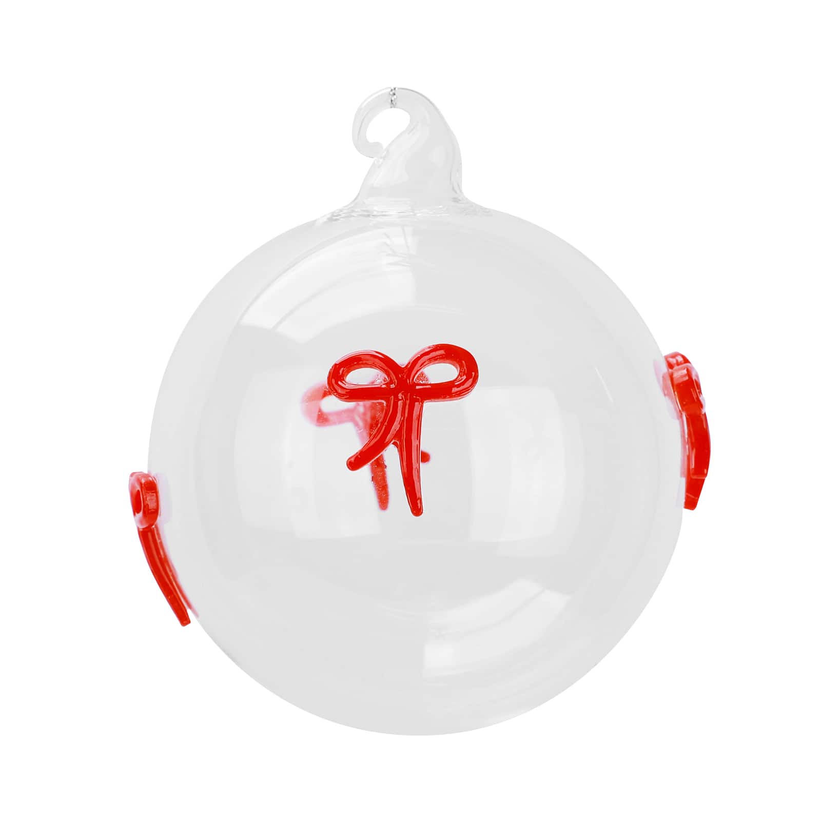 3" Translucent Red Bow Glass Ball Ornament by Ashland®