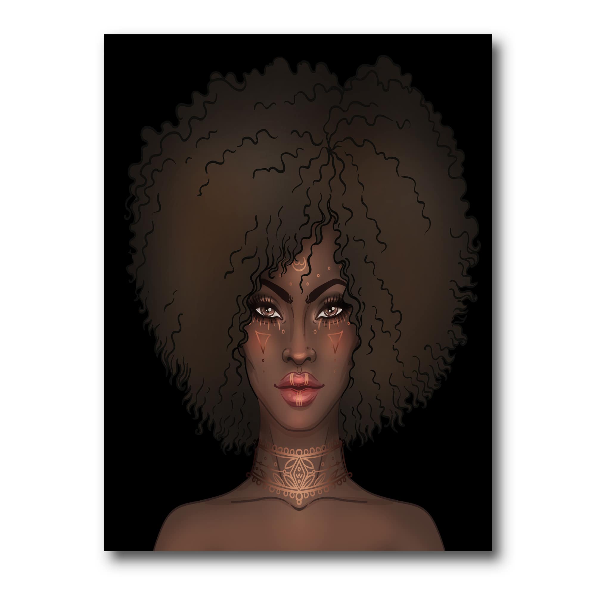 Designart - Portrait of African American Woman III - Modern Canvas Wall Art Print