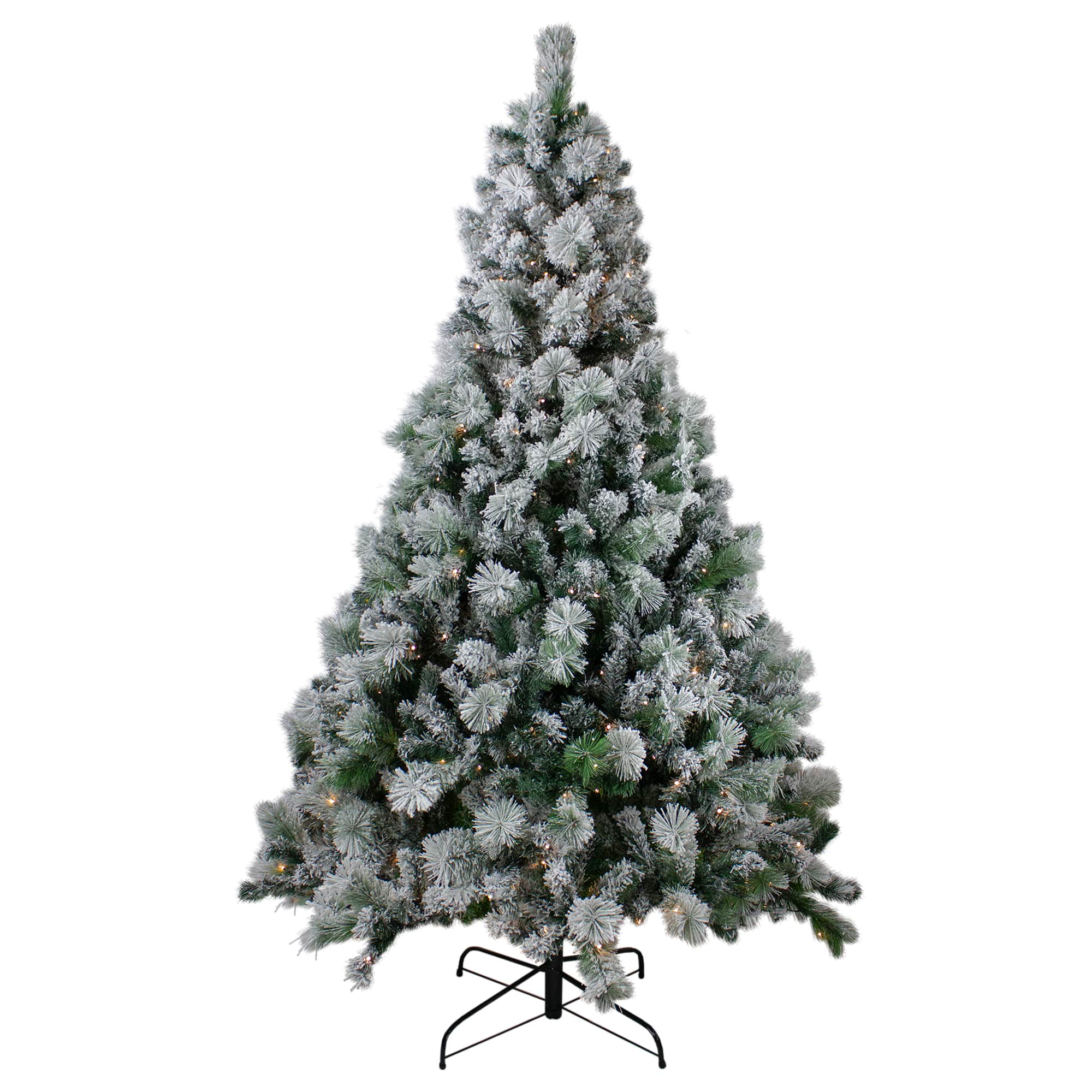 6.5Ft Pre-Lit Full Flocked Somerset Spruce Artificial Christmas Tree, Clear Lights By Northlight in Green | 6 ft | Michaels®