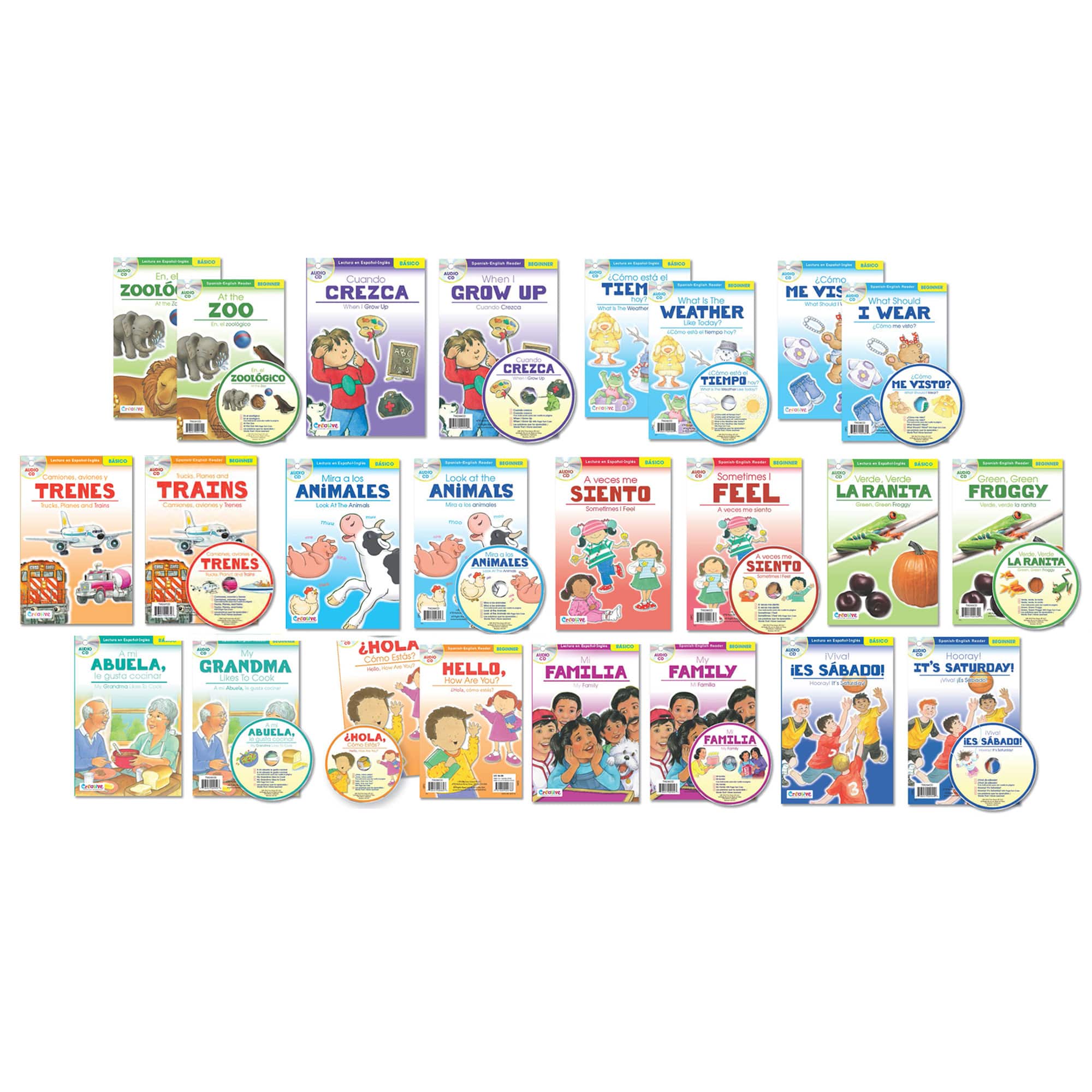 Spanish-English Readers with audio CD bundle set