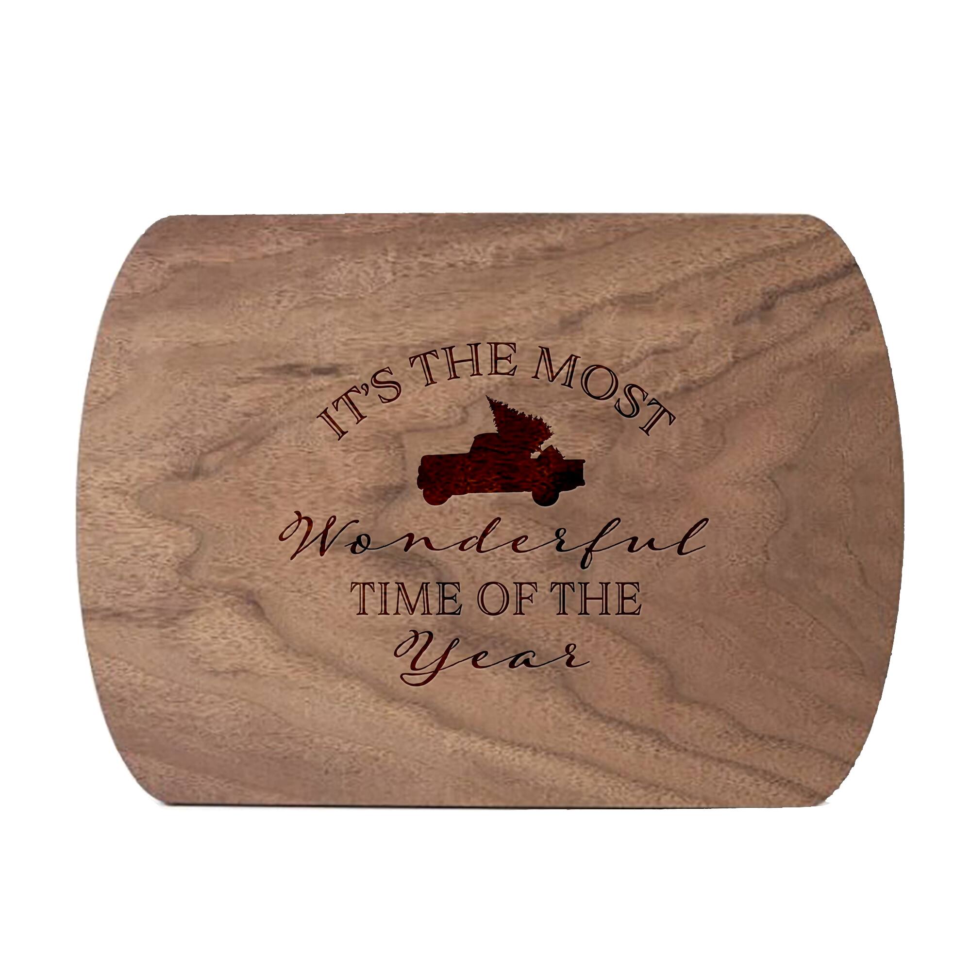 It's the Most Wonderful Time of the Year 8" x 11" Walnut Oval Cutting Board