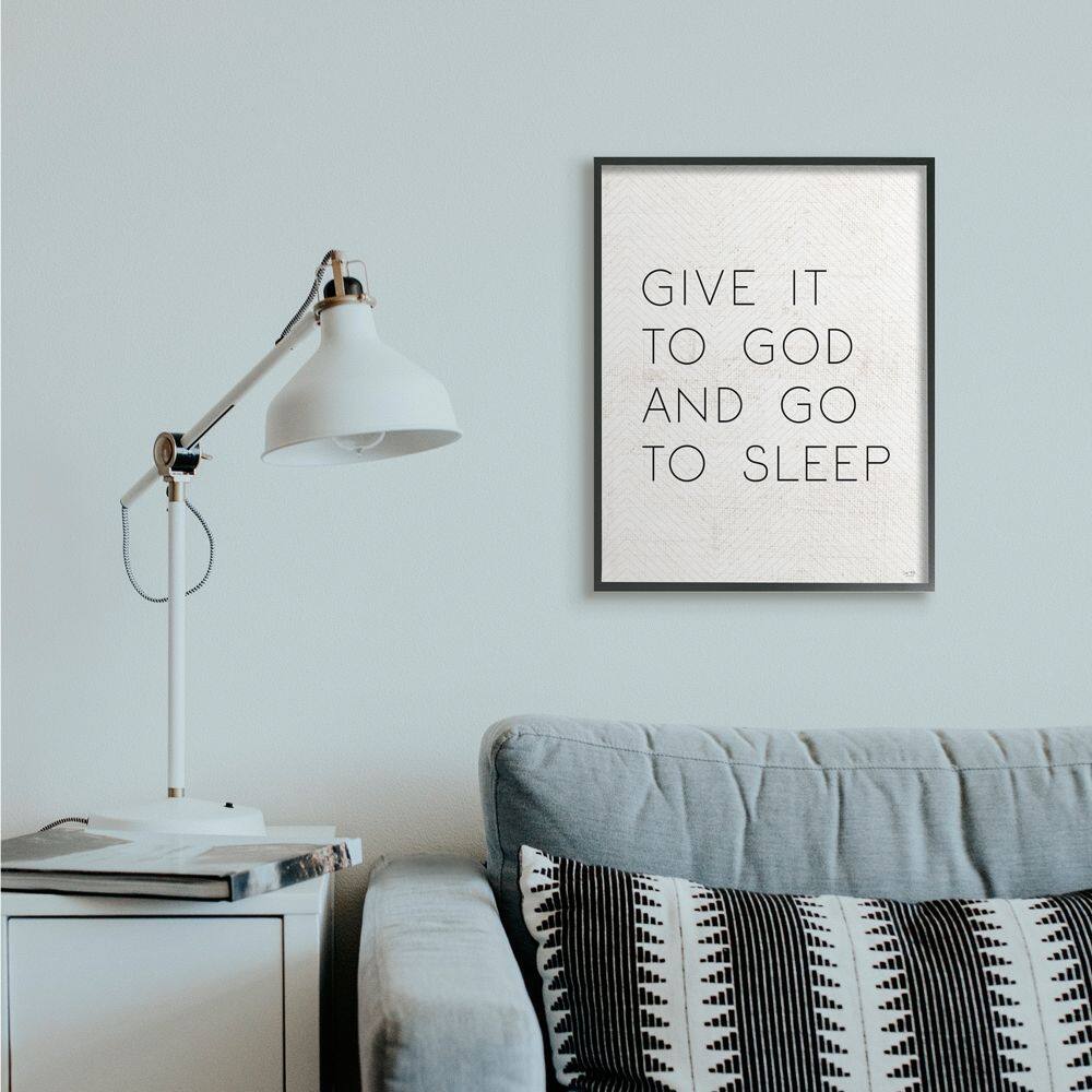 Stupell Industries Give it to God and Sleep Faith Based Bedroom Quote Framed Wall Art