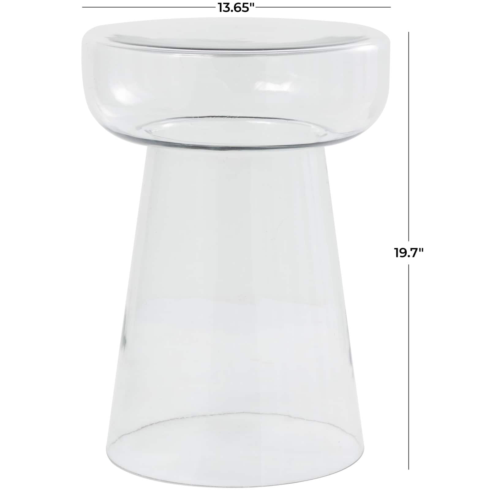 20" Glass Modern Side End Accent Table
