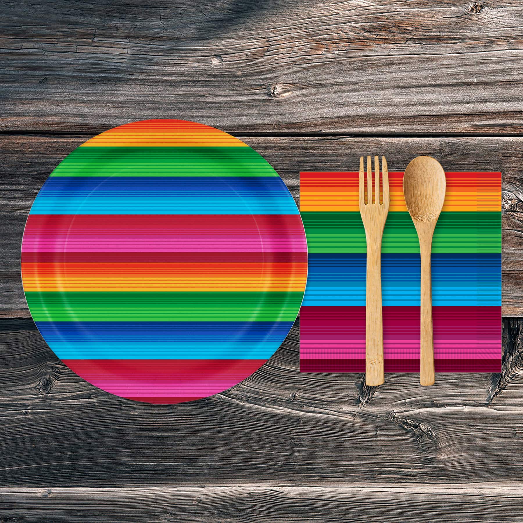 Beistle 6.5" x 6.5" Fiesta Serape Luncheon Napkins, 64ct.