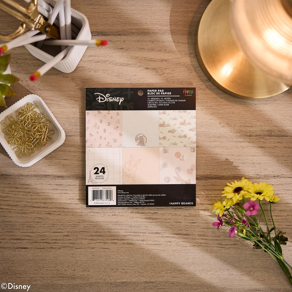 The Happy Planner® Disney© Welcome Little One 6" x 6" Scrapbooking Paper Pad, 24 Sheets