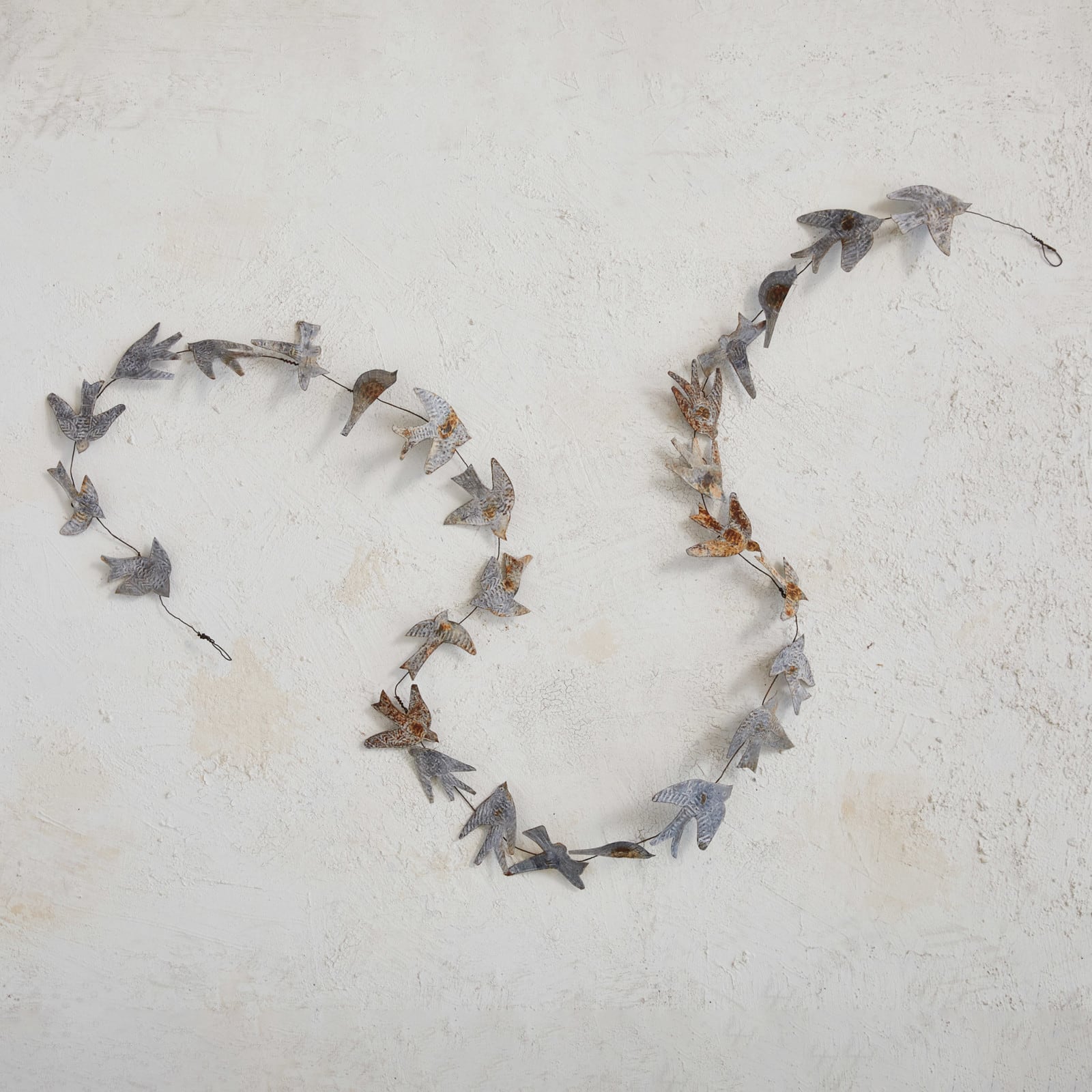 Hello Honey® 6ft. Distressed Zinc Finish Metal & Wire Bird Garland