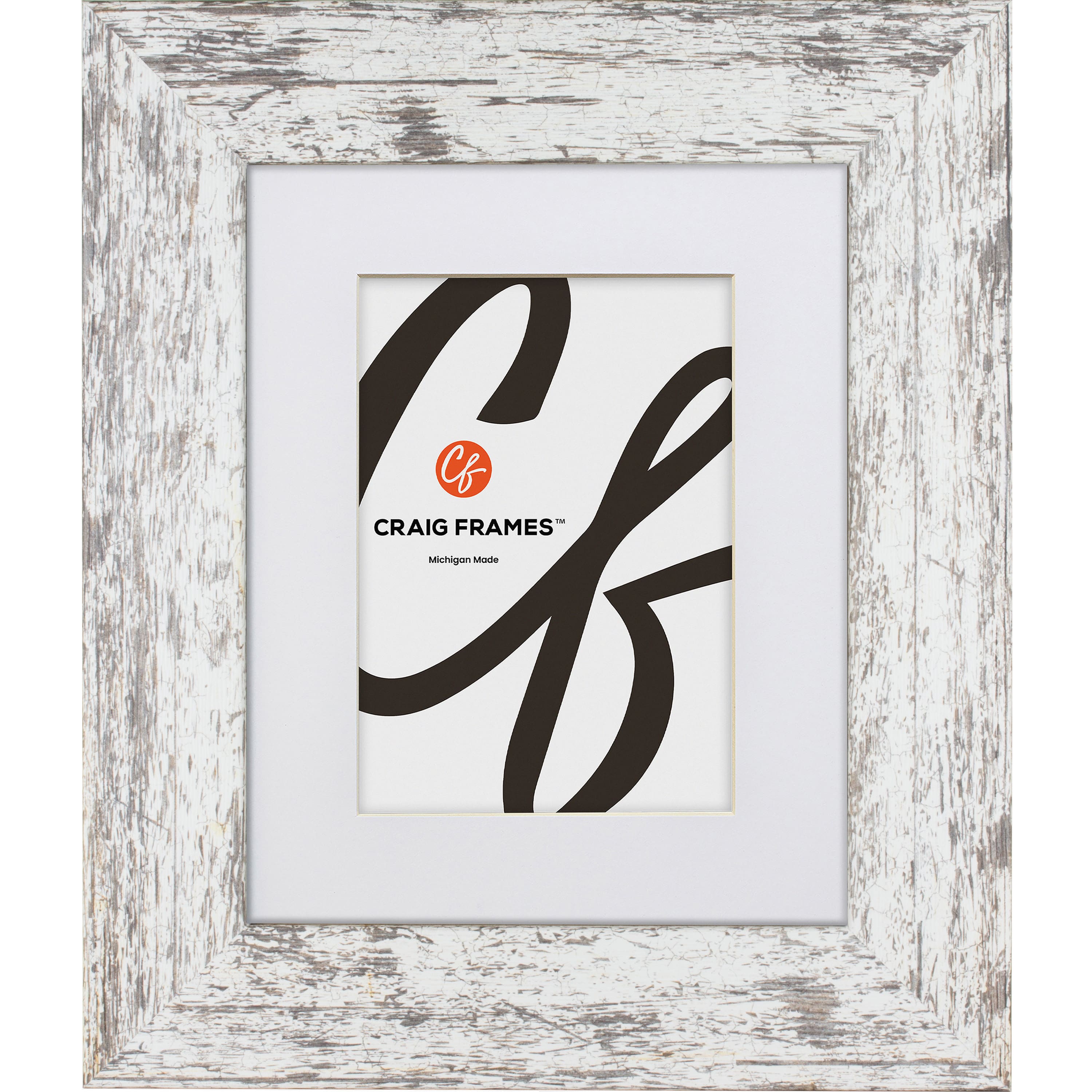 4 Pack American Barn Alabaster White Picture Frame with Mat by Craig Frames