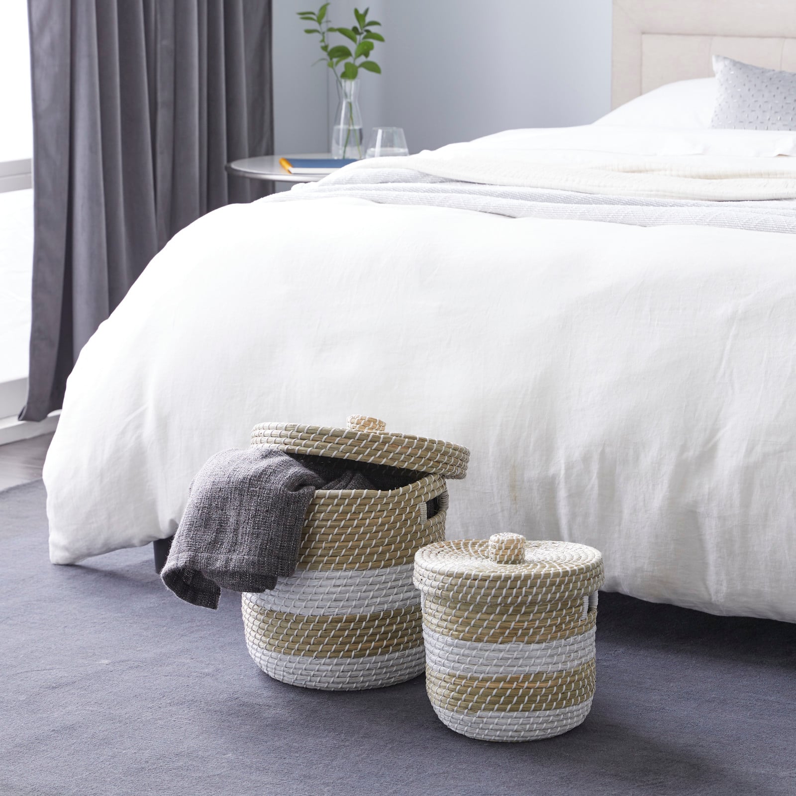 Brown Seagrass Natural Storage Basket Set