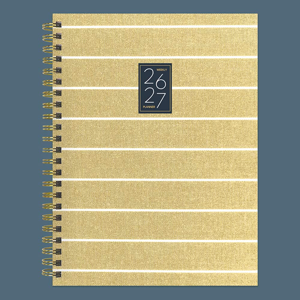 TF Publishing Yellow Medium 2026-27 Linen Weekly Monthly Planner