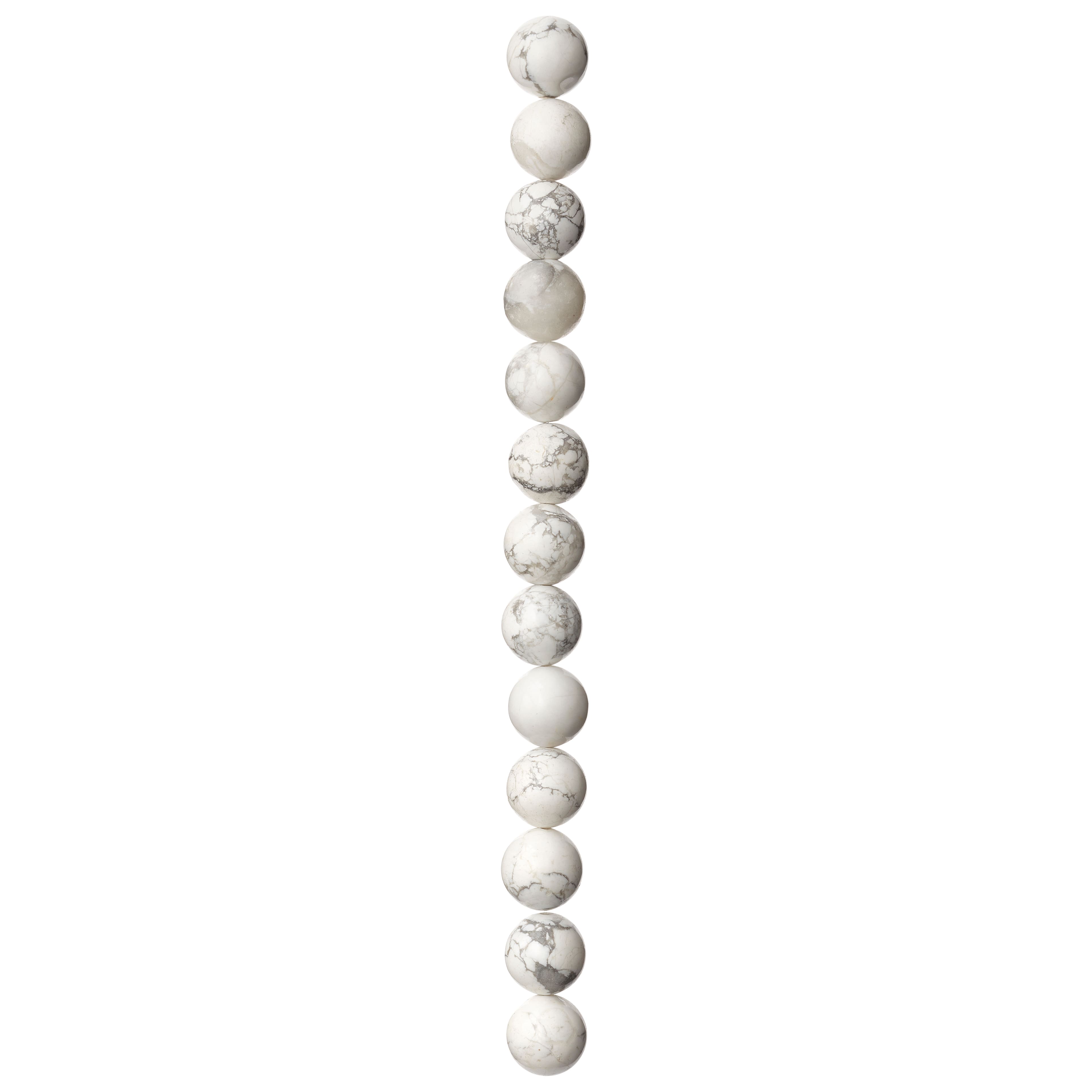 12 Pack: White Howlite Round Beads, 12mm by Bead Landing™