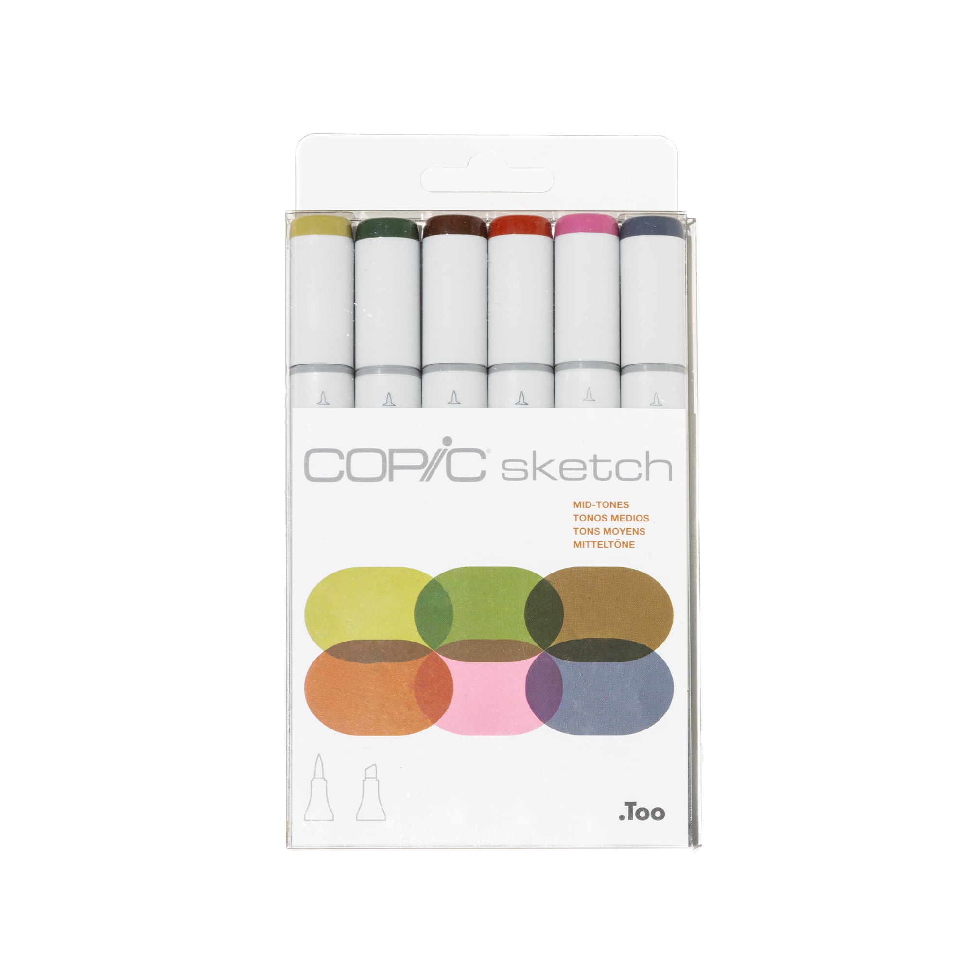 Copic® 6 Color Mid-Tones Sketch Marker Set