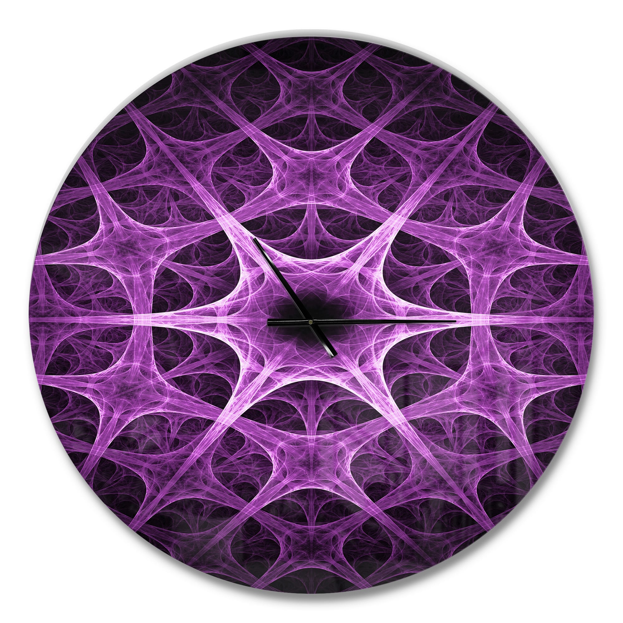 Designart 'Abstract Purple Thorn Flower Modern Wall Clock