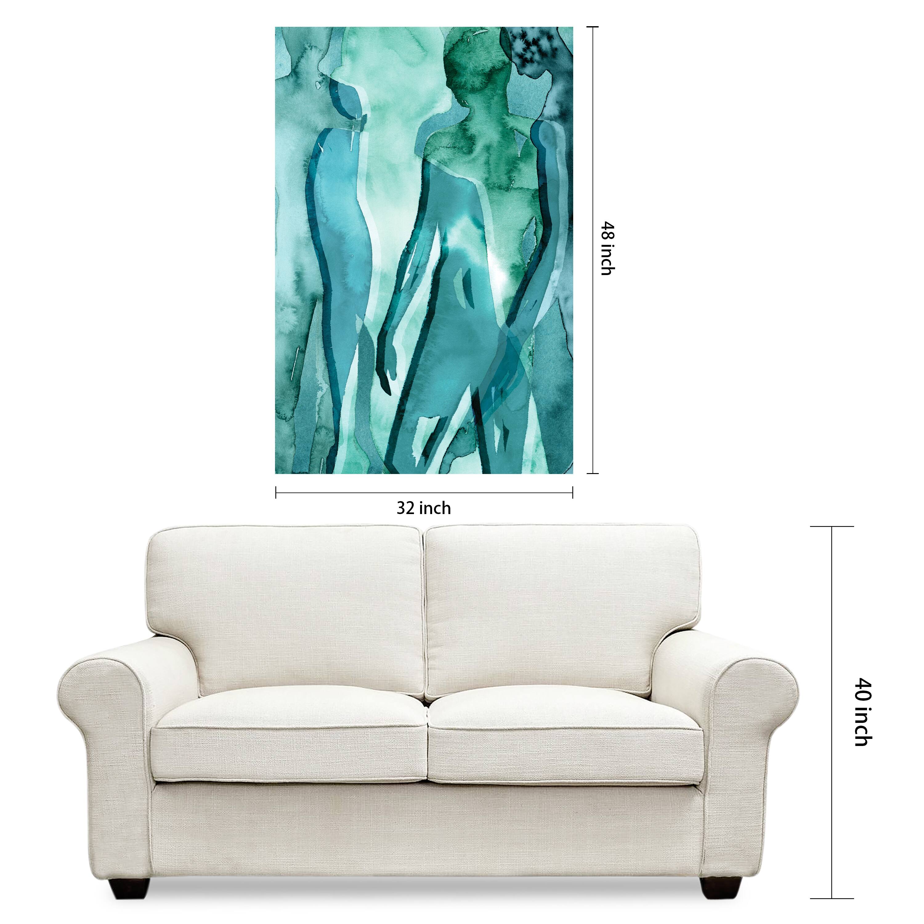 Empire Art Direct 48" x 32" Water Women II Frameless Free Floating Tempered Glass Wall Art