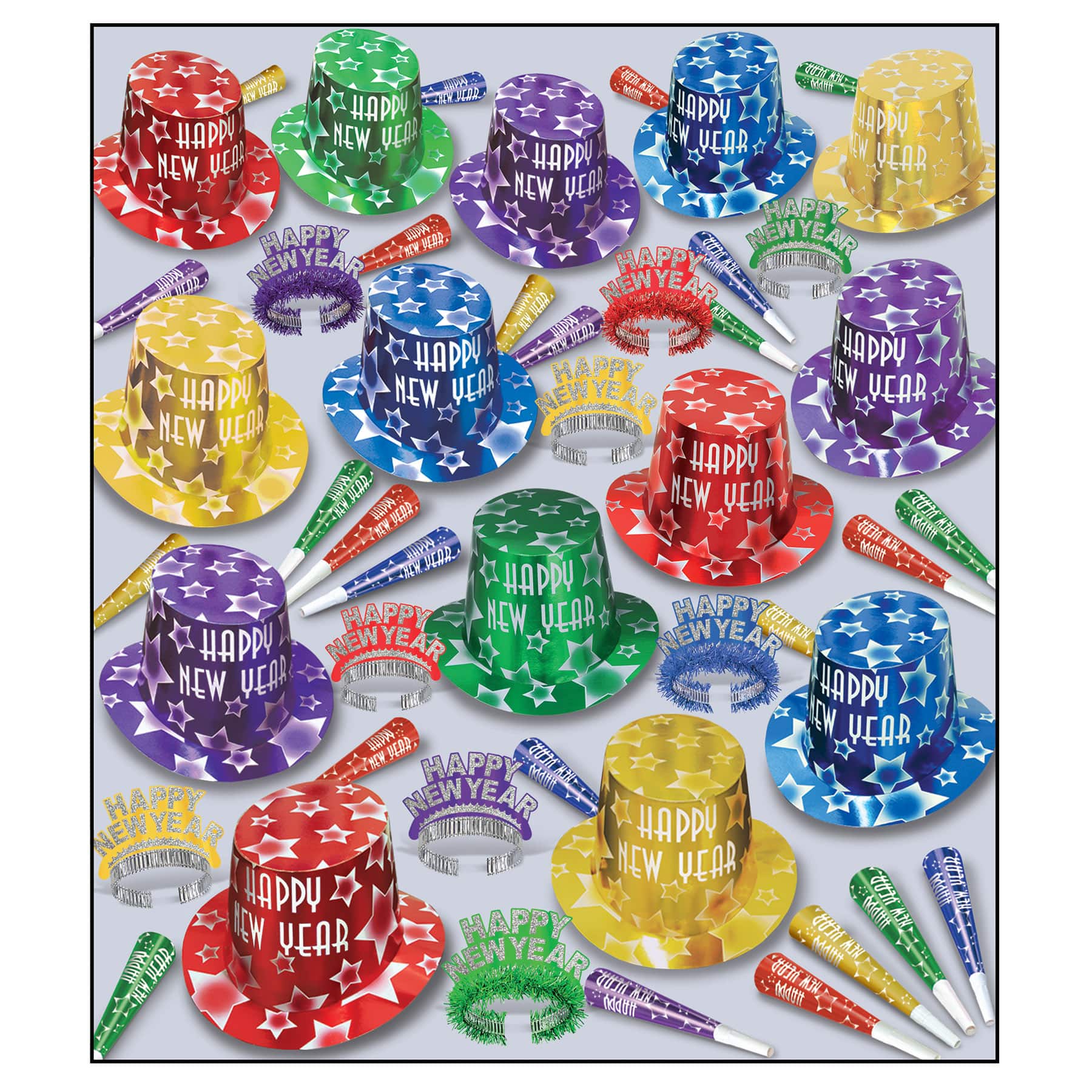 Beistle New Year Gem Star Deluxe Party Favor Kit for 100