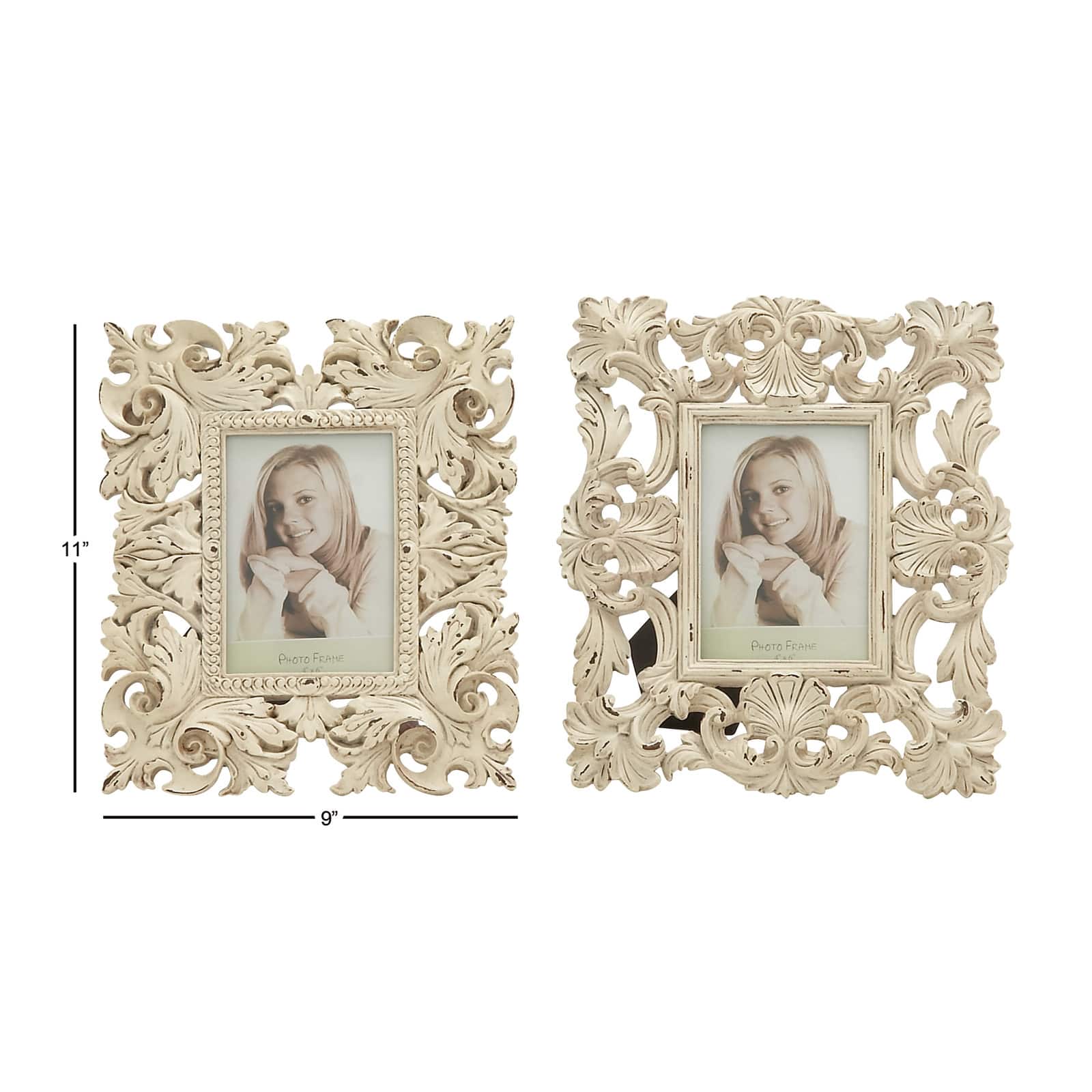 2 Pack White Polystone Traditional 9" x 11" Frames