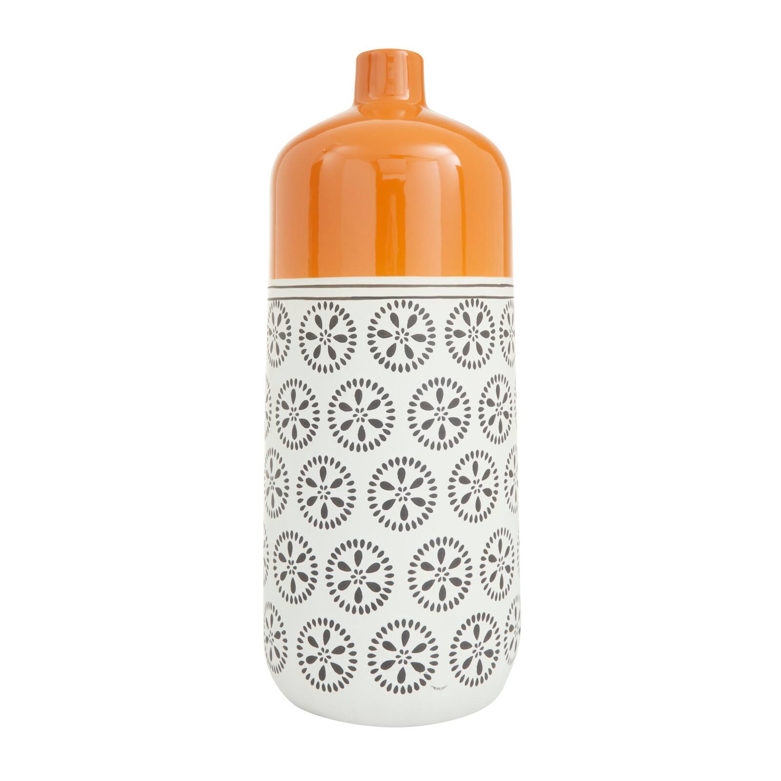 White Stoneware Transitional Vase, 20" x 12" x 10"