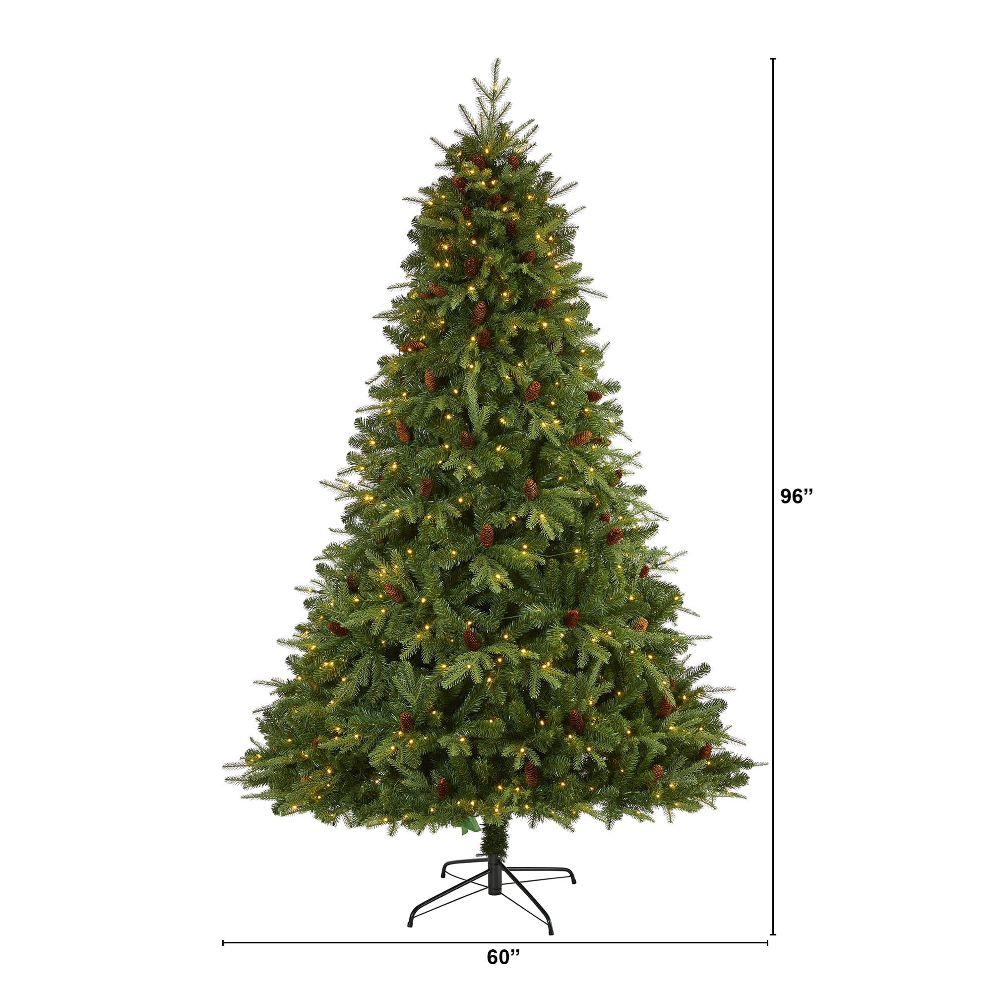 8ft. Pre-Lit Wellington Spruce Artificial Christmas Tree, Clear LED Lights