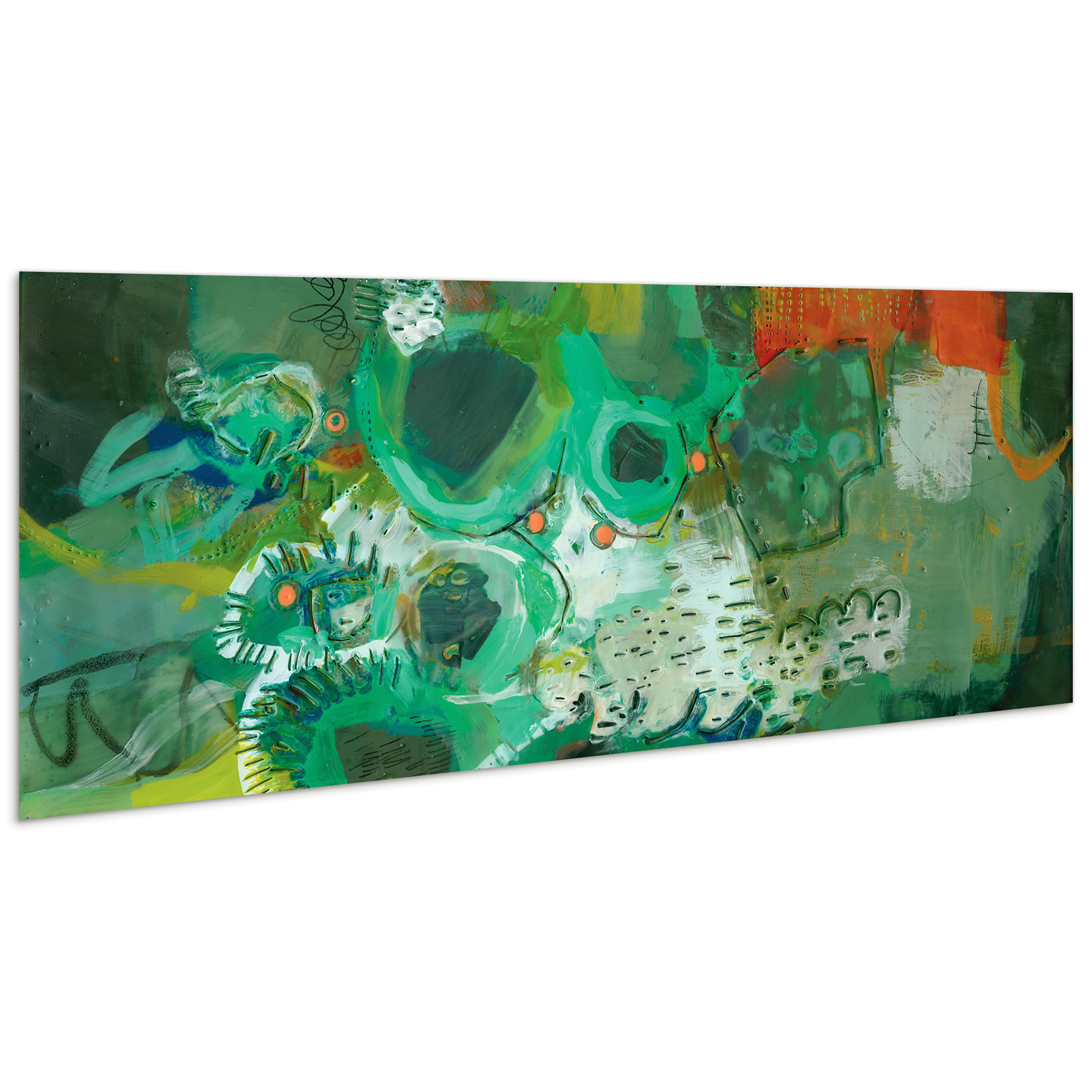 Empire Art Direct 63" x 24" Lolly I Frameless Free Floating Reverse Tempered Art Glass Wall Art