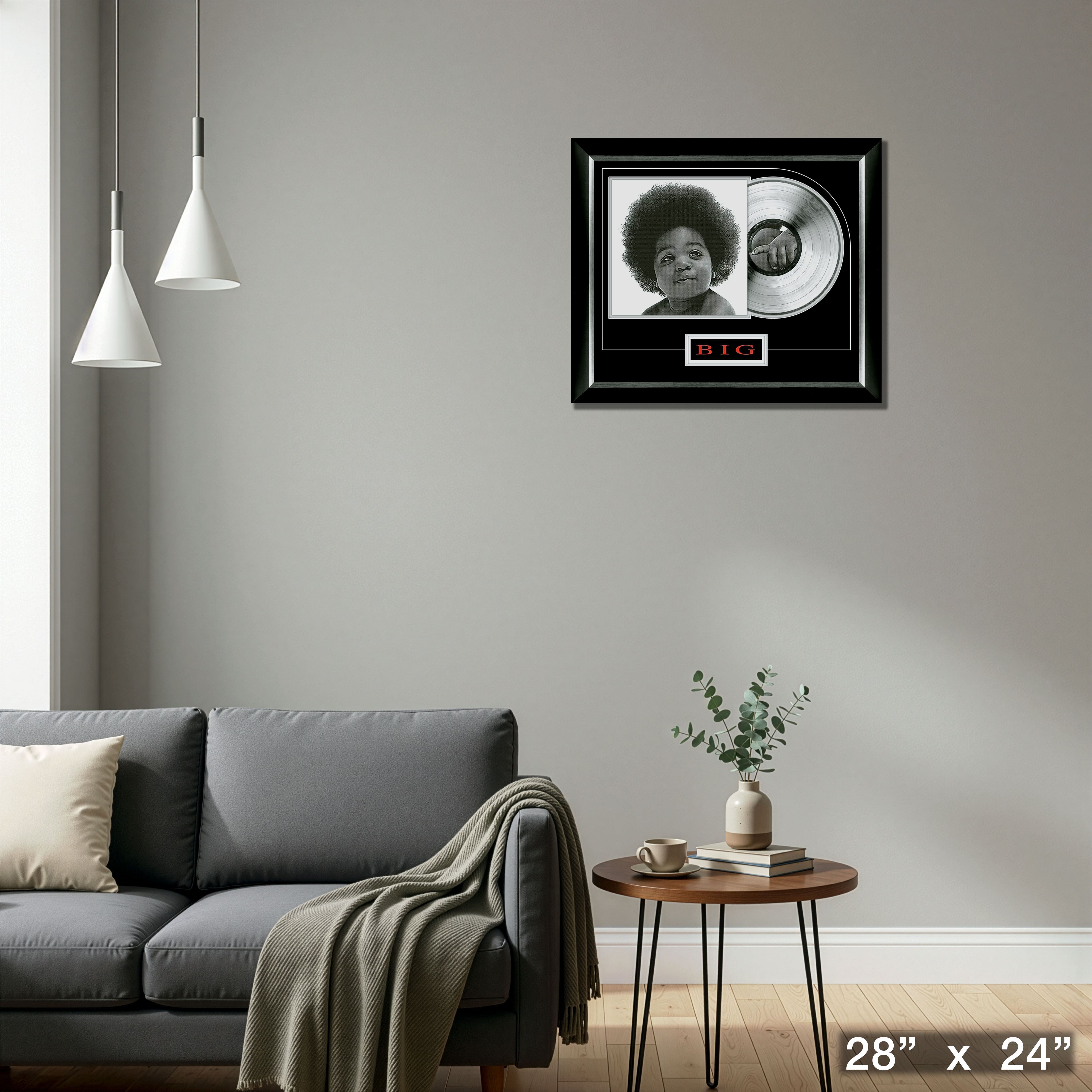 Notorious BIG Ready To Die Music Cover Framed with Silver Vinyl 28" x 24"