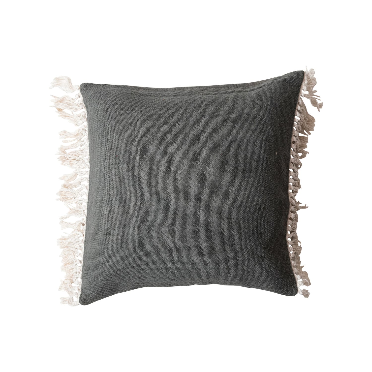Hello Honey® 20" Teal Soft Cotton Pillow with Fringe