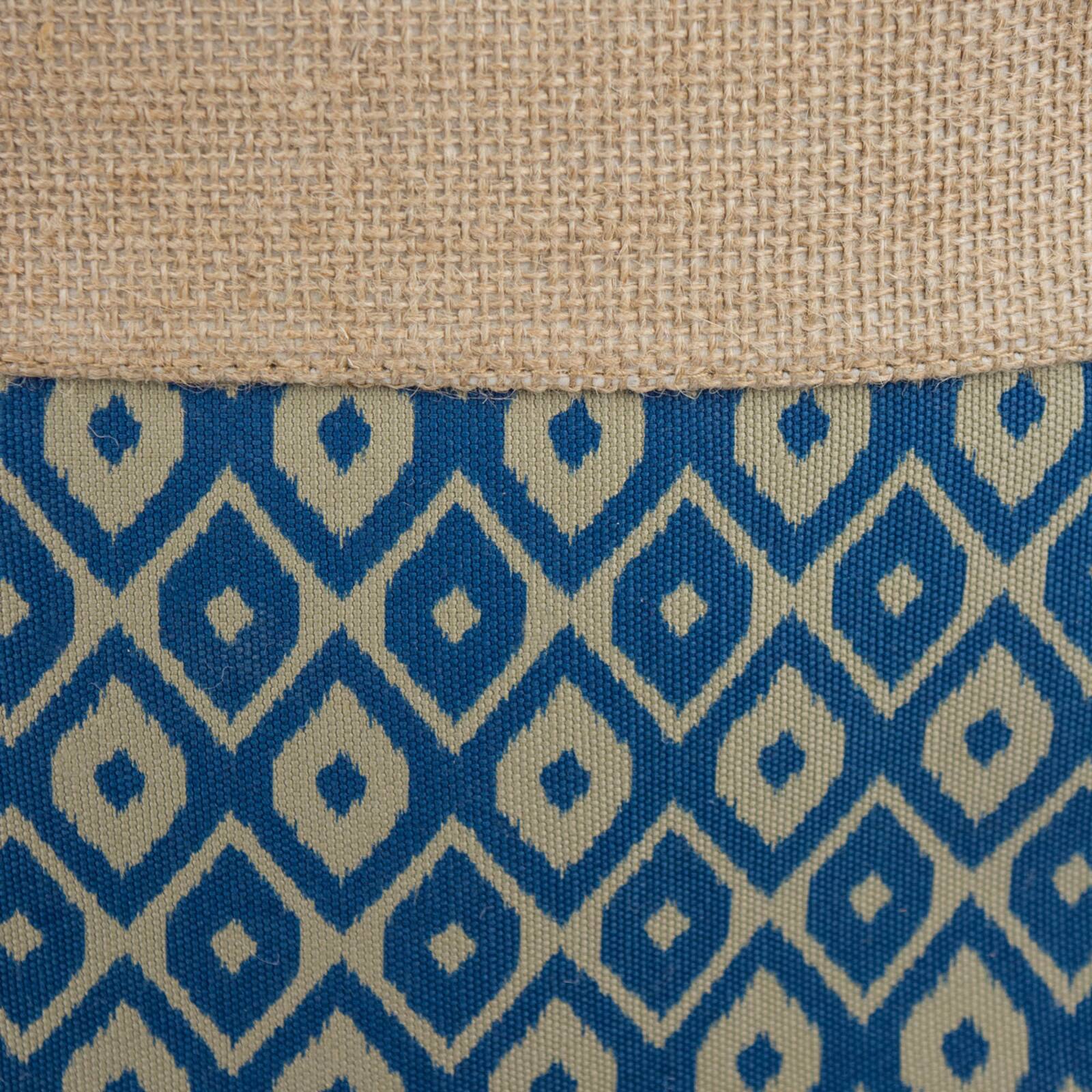 DII® 15" Blue Ikat Round Burlap Bin